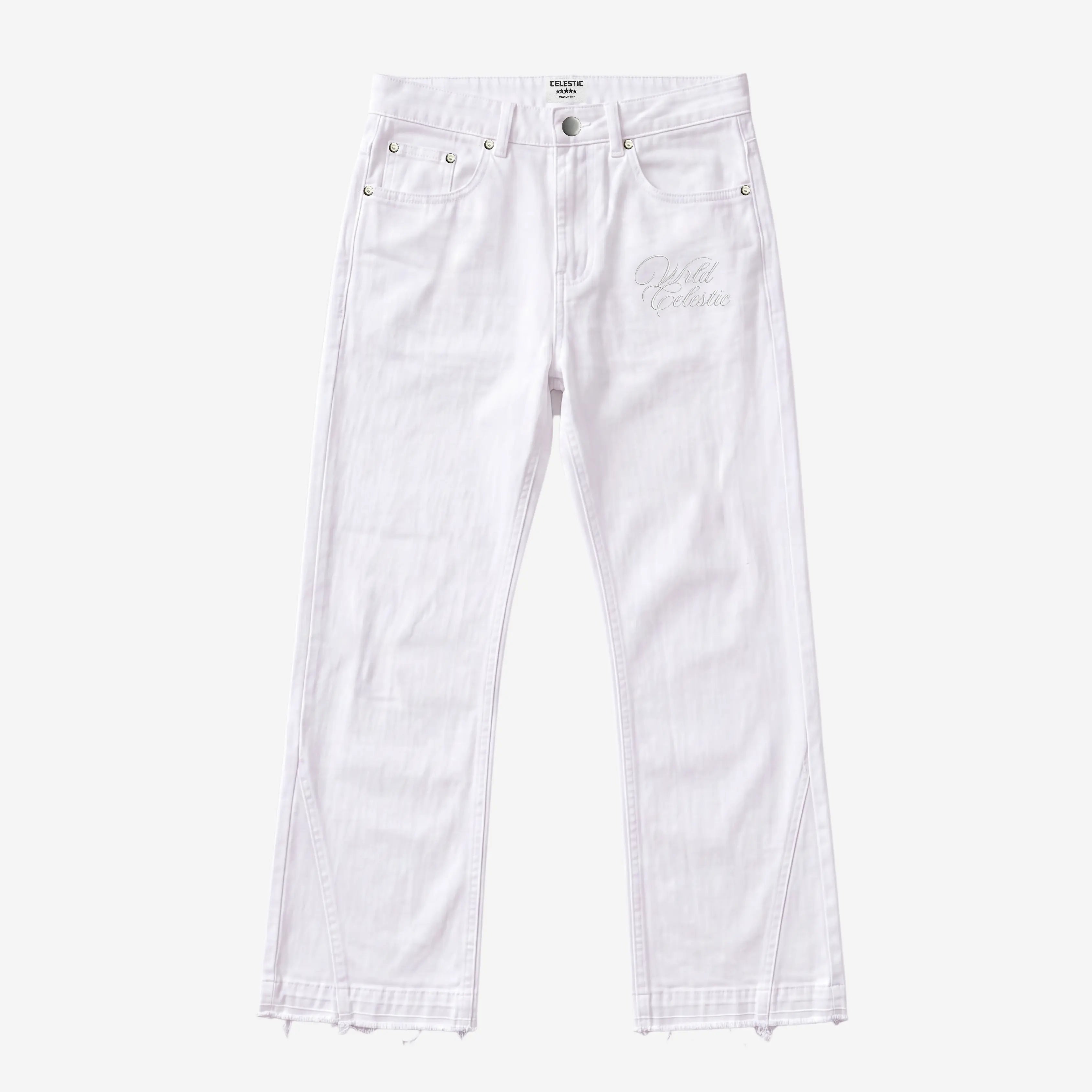WHITE FLARED JEANS | PREMIUM HEAVYWEIGHT DENIM – CELESTIC®