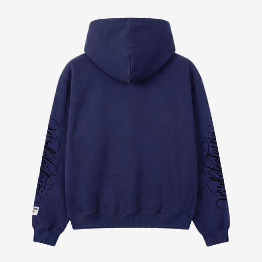 Navy Blue Script Hoodie