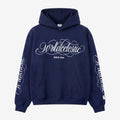 Navy Blue Script Hoodie