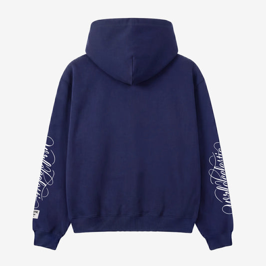 Navy Blue Script Hoodie