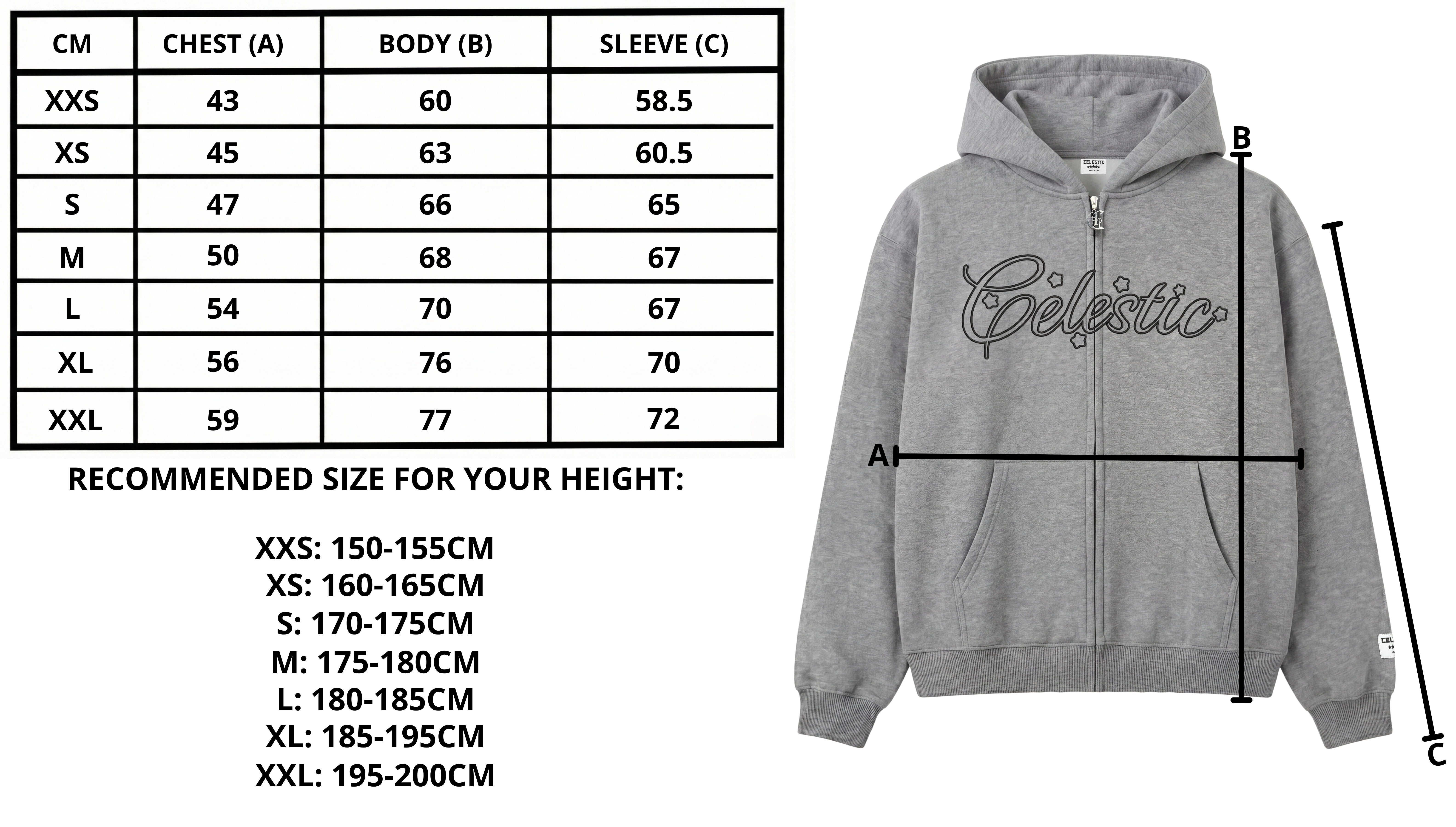 Size chart desktop