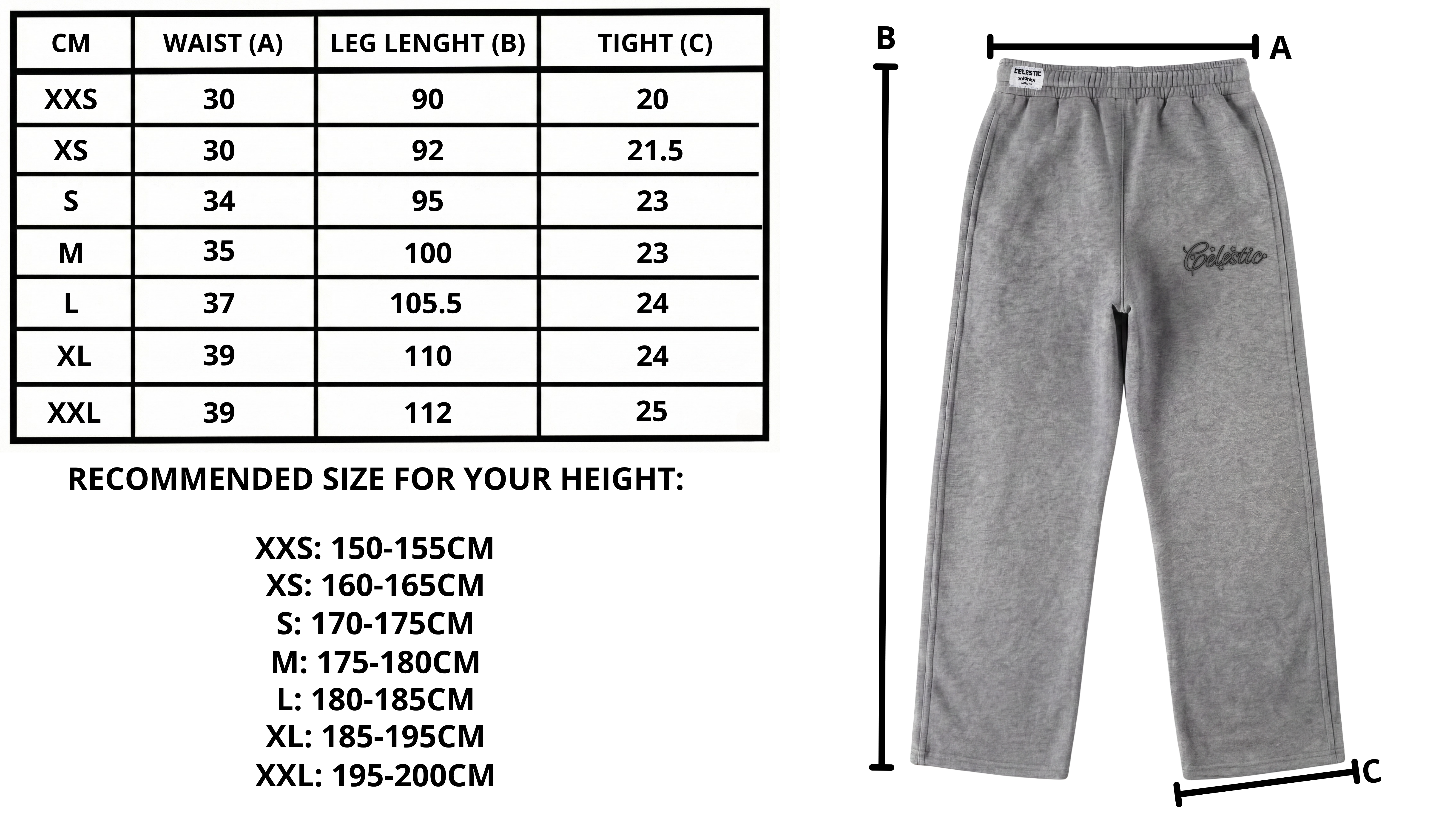 Size chart desktop