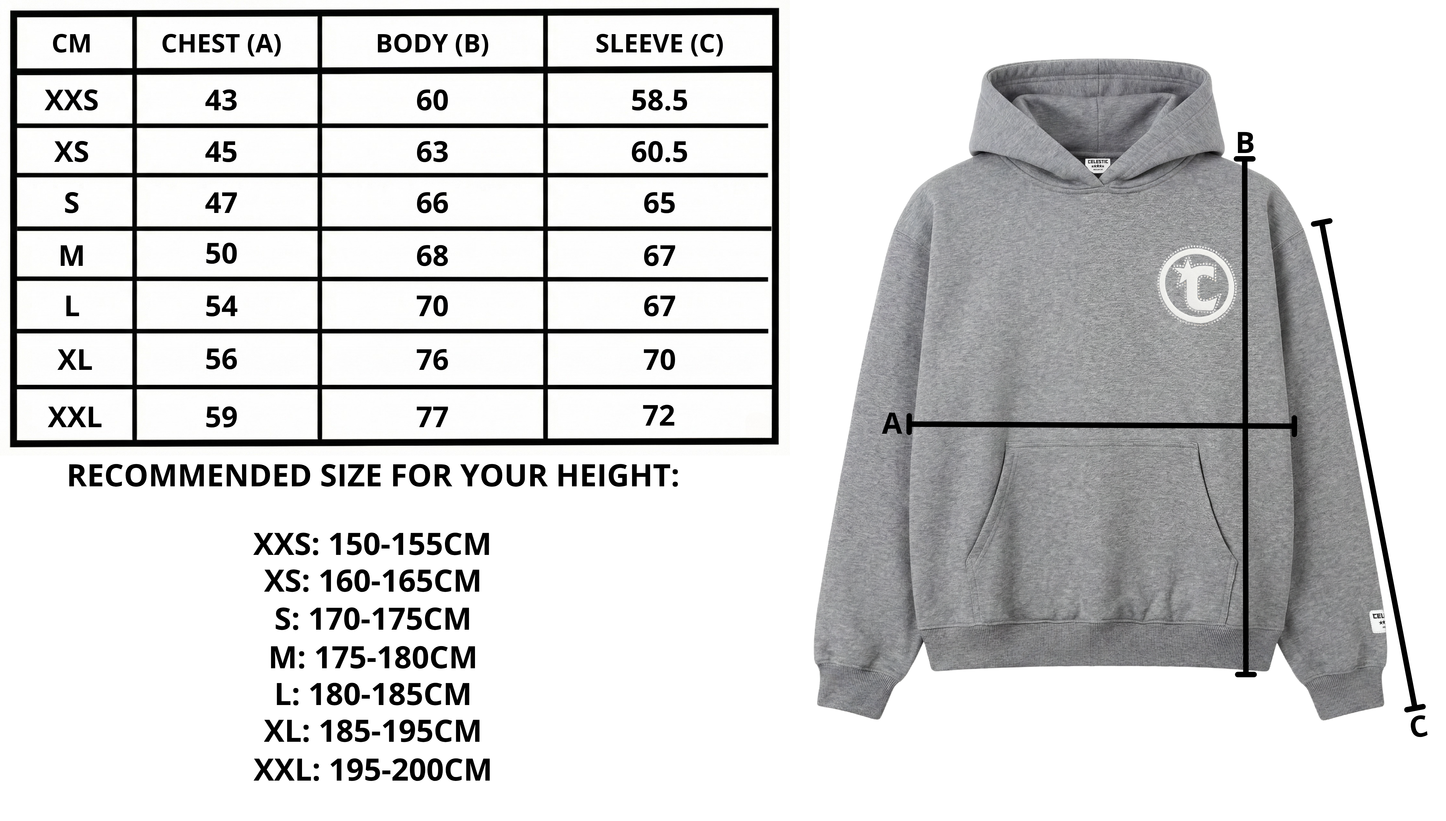 Size chart desktop