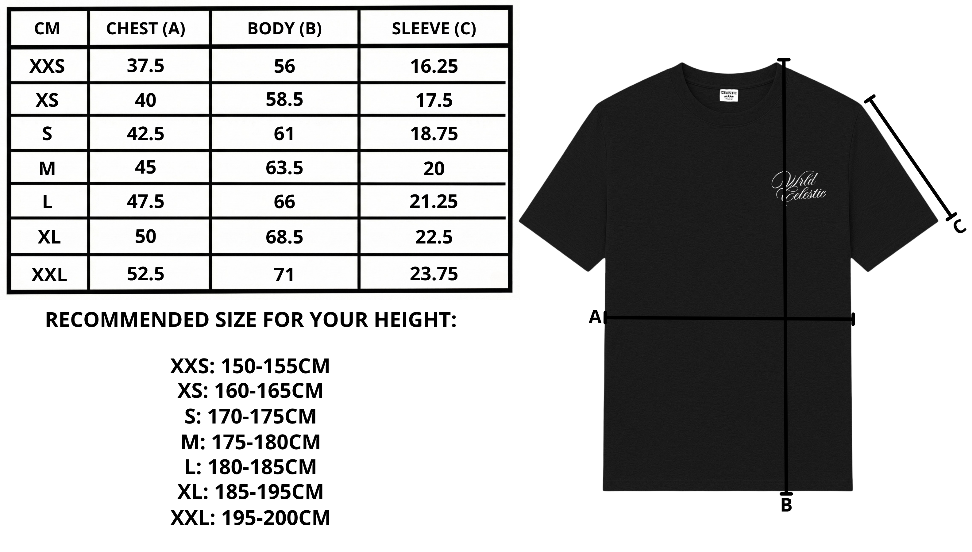 Size chart desktop