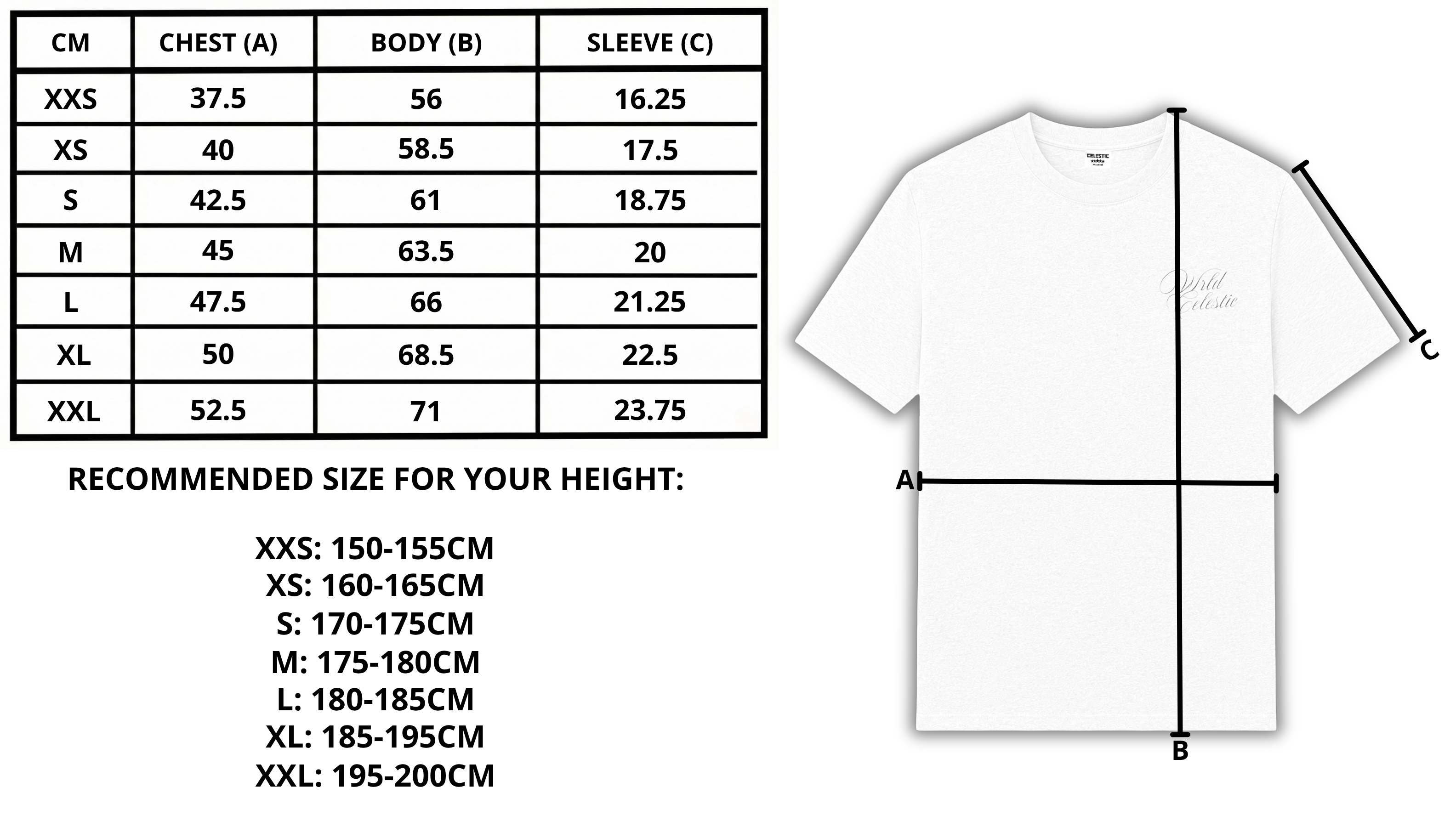 Size chart desktop