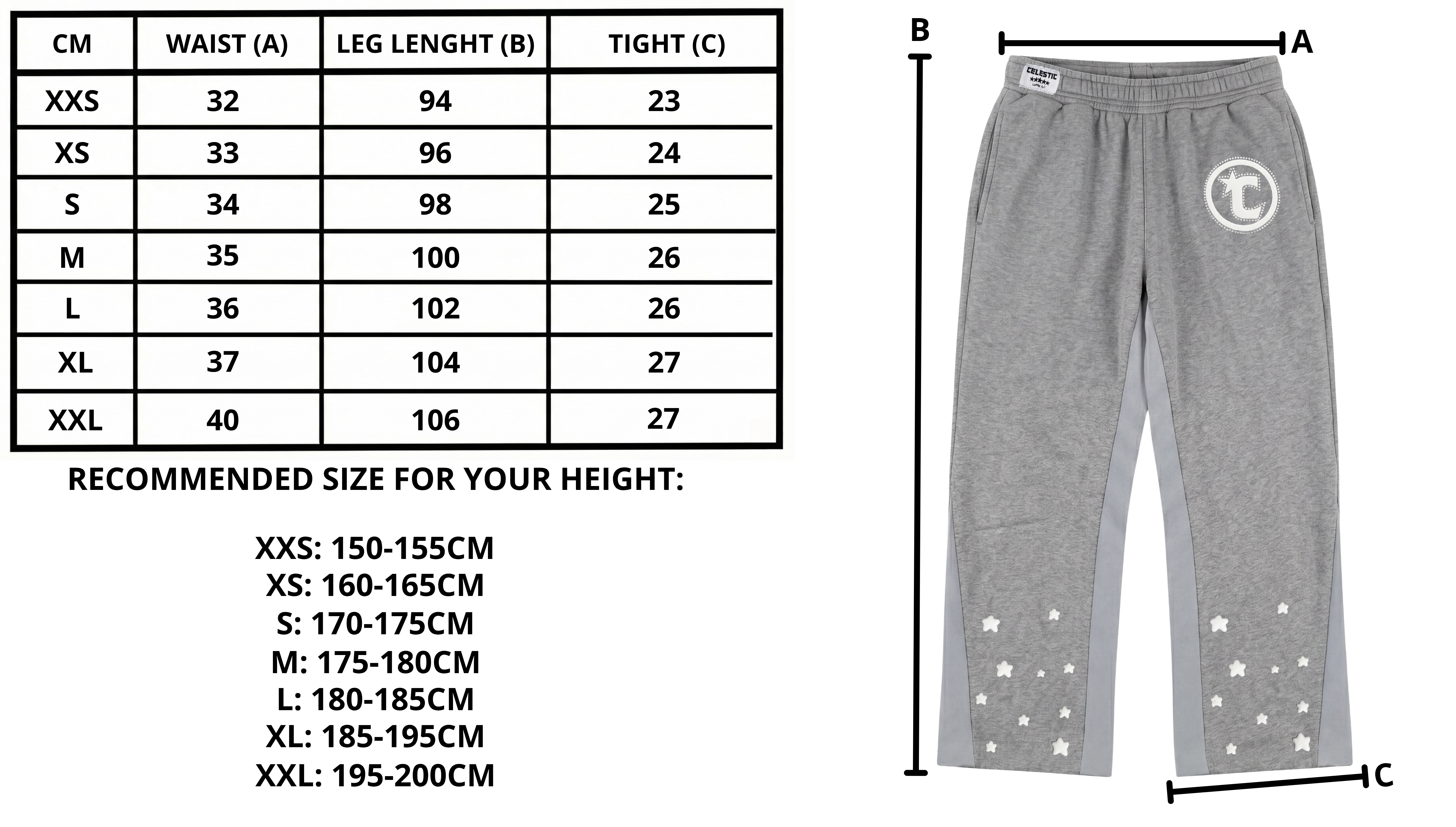 Size chart desktop