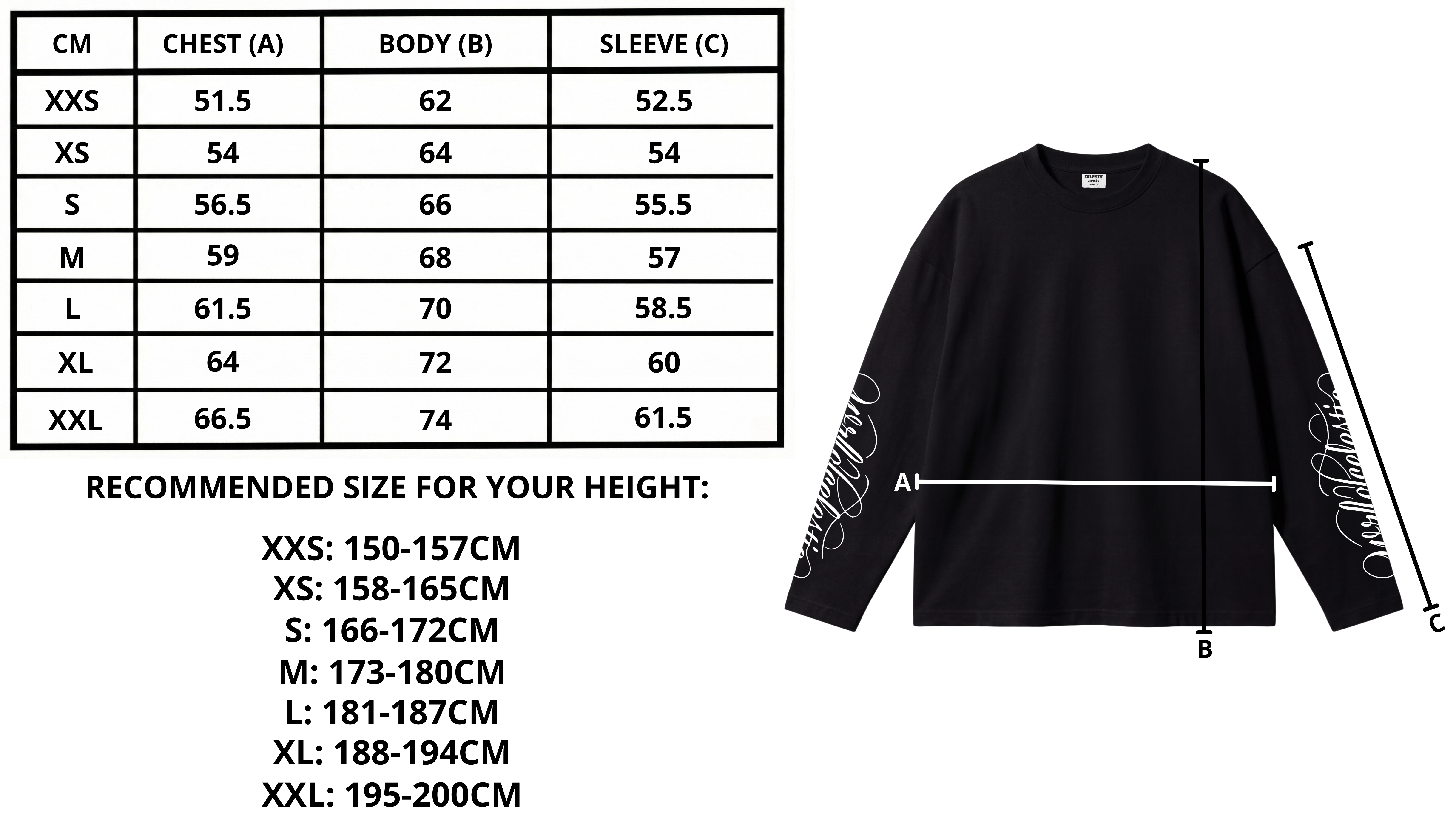 Size chart desktop