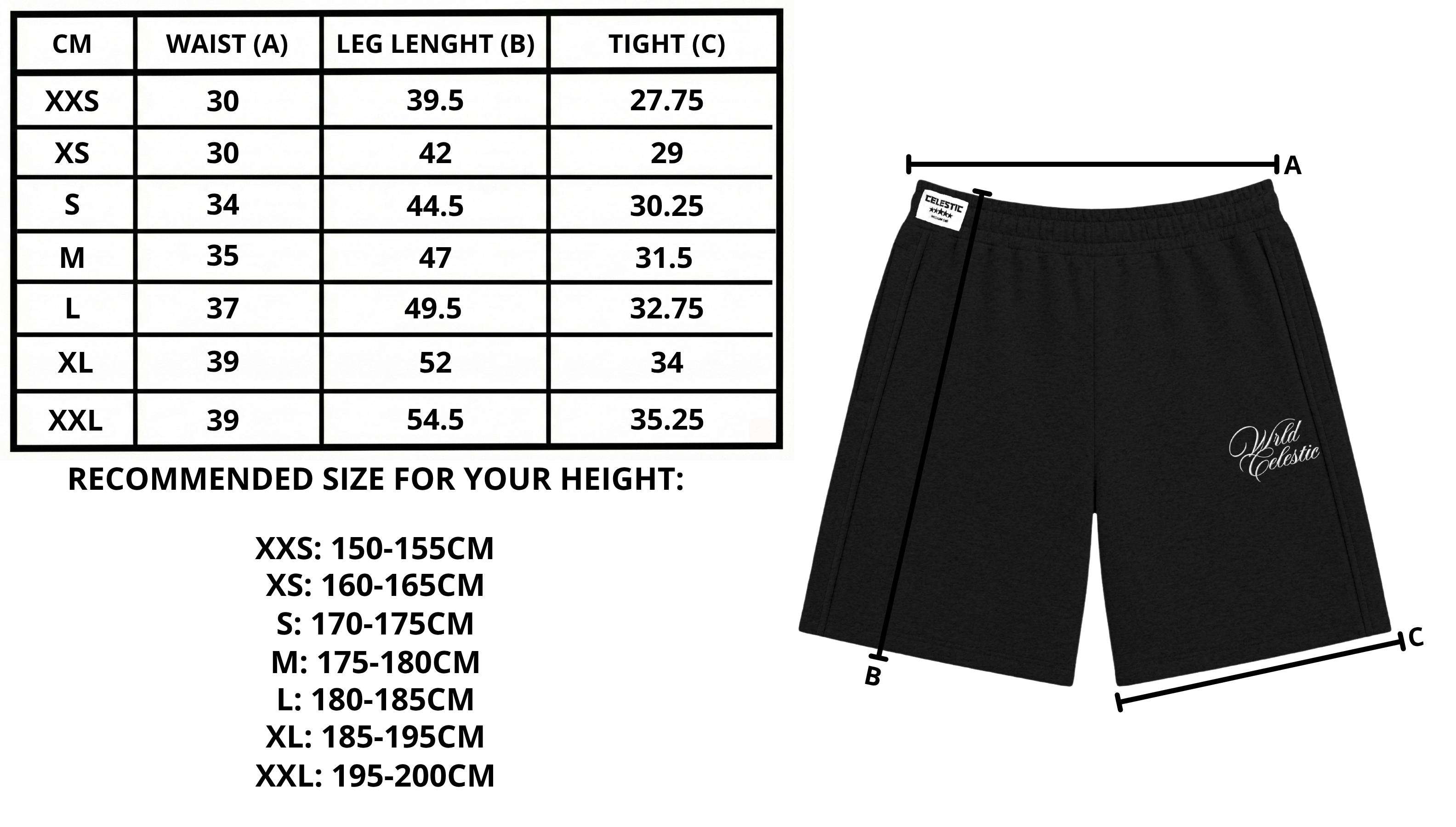 Size chart desktop