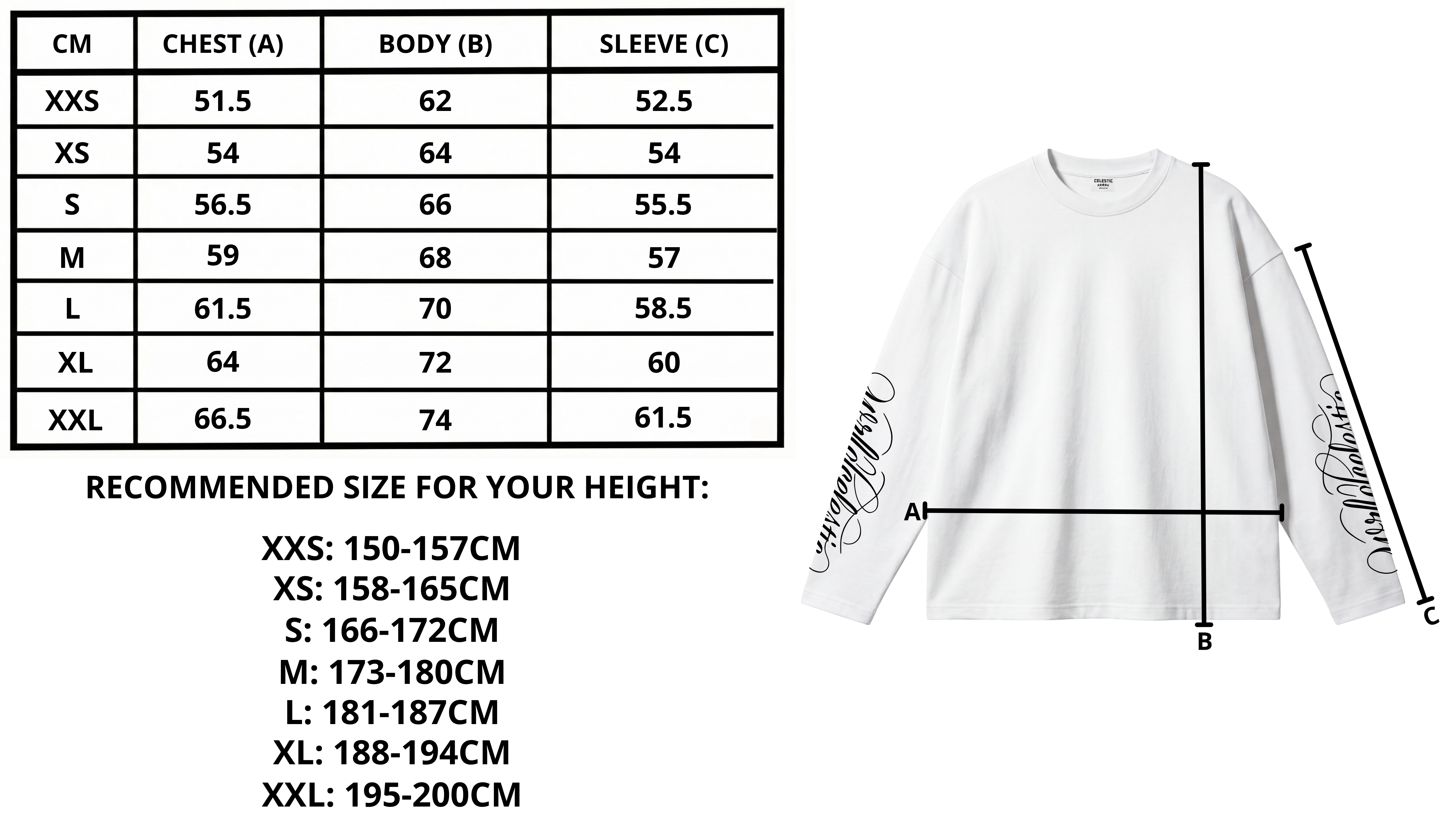 Size chart desktop