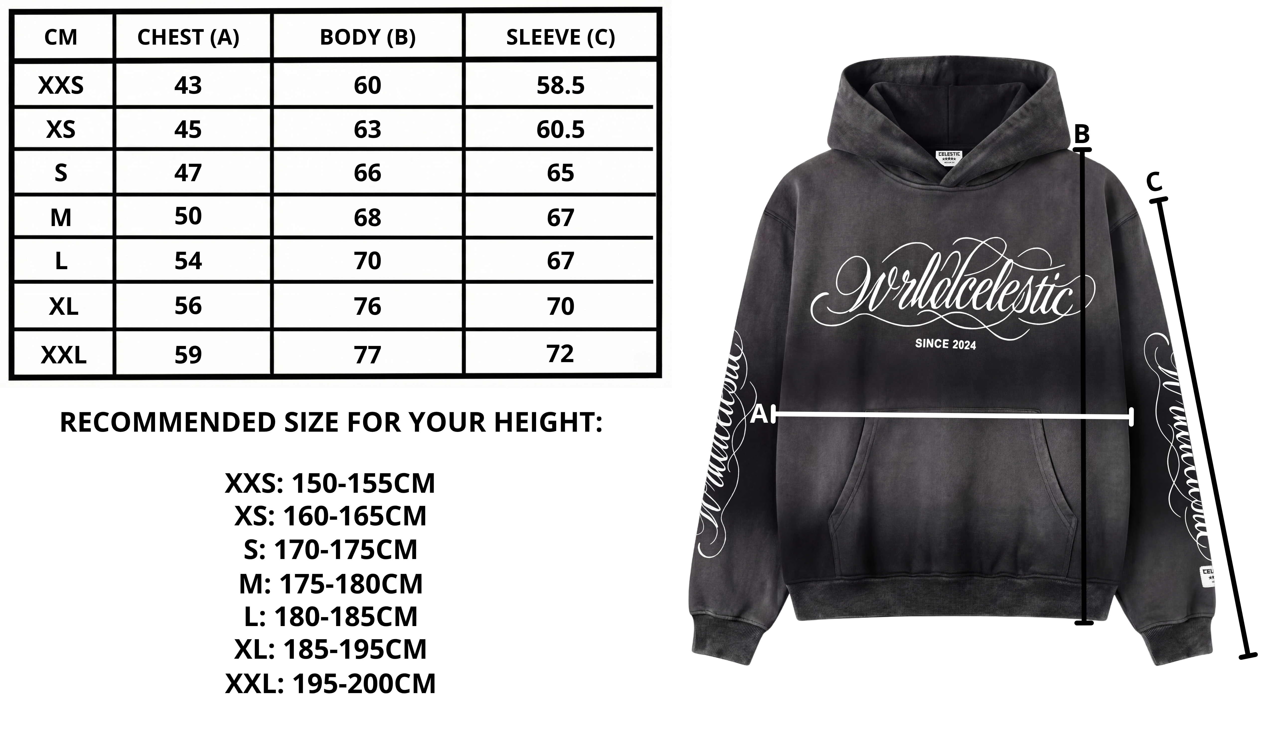 Size chart desktop