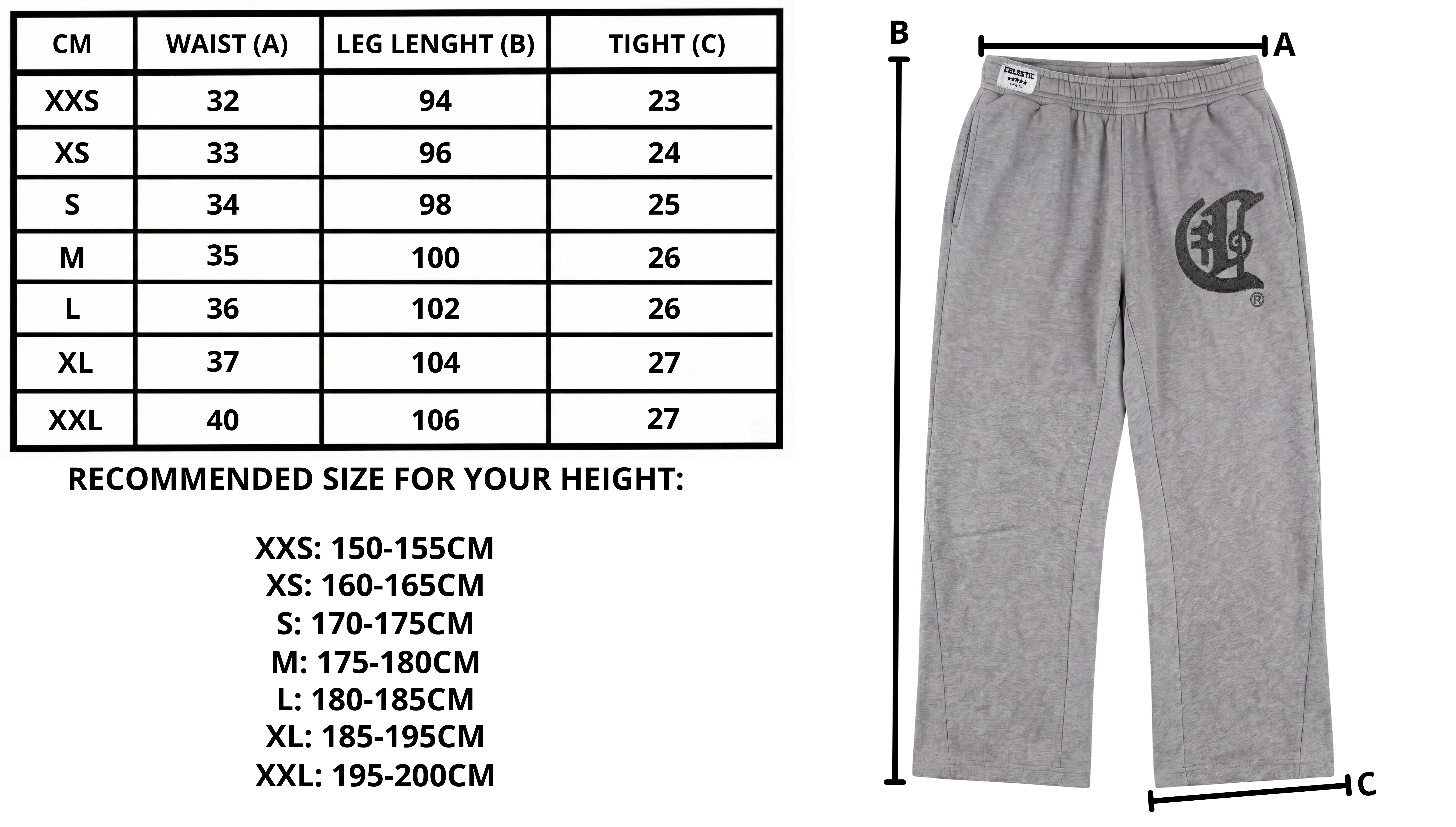 Size chart desktop