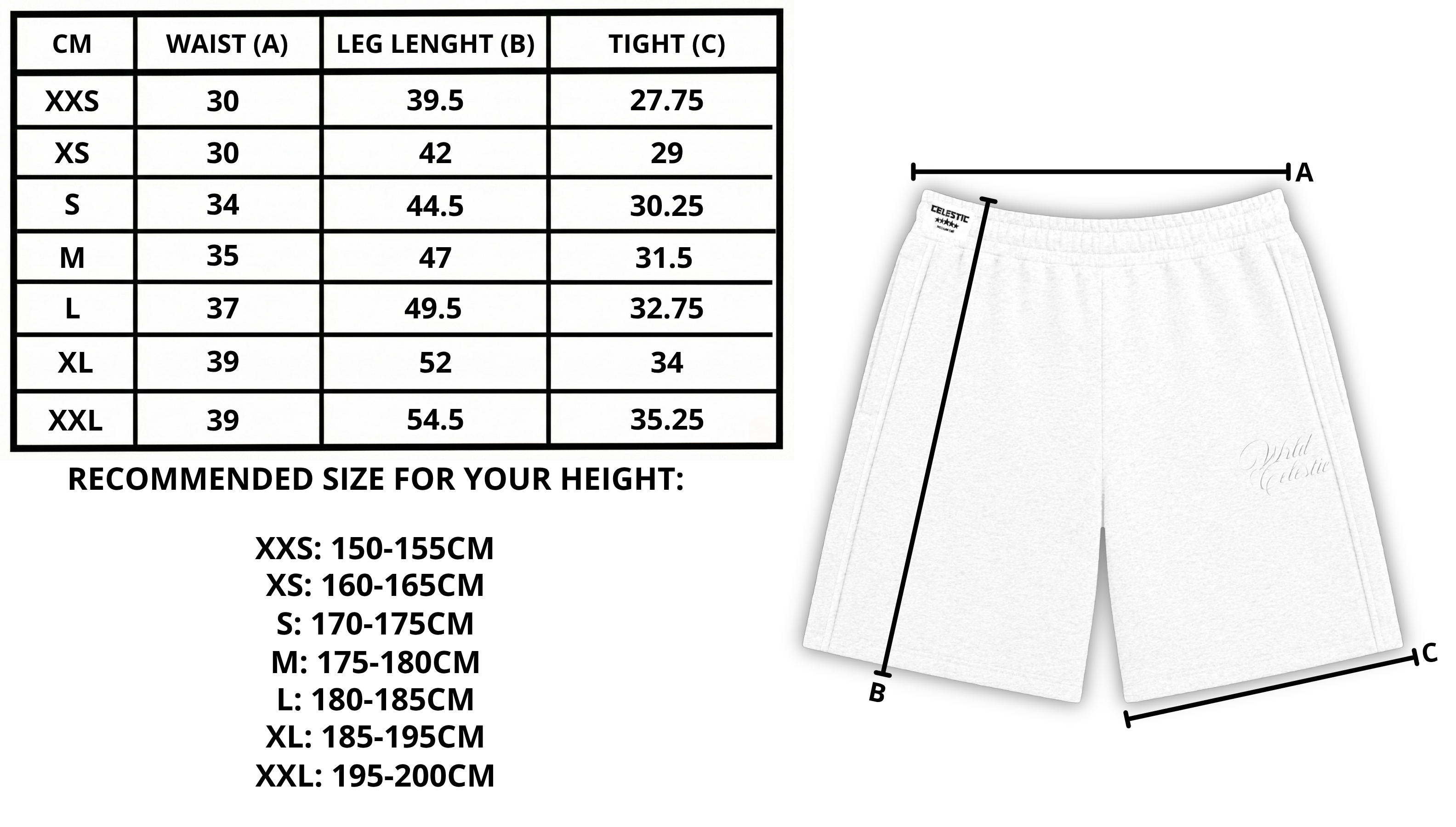 Size chart desktop