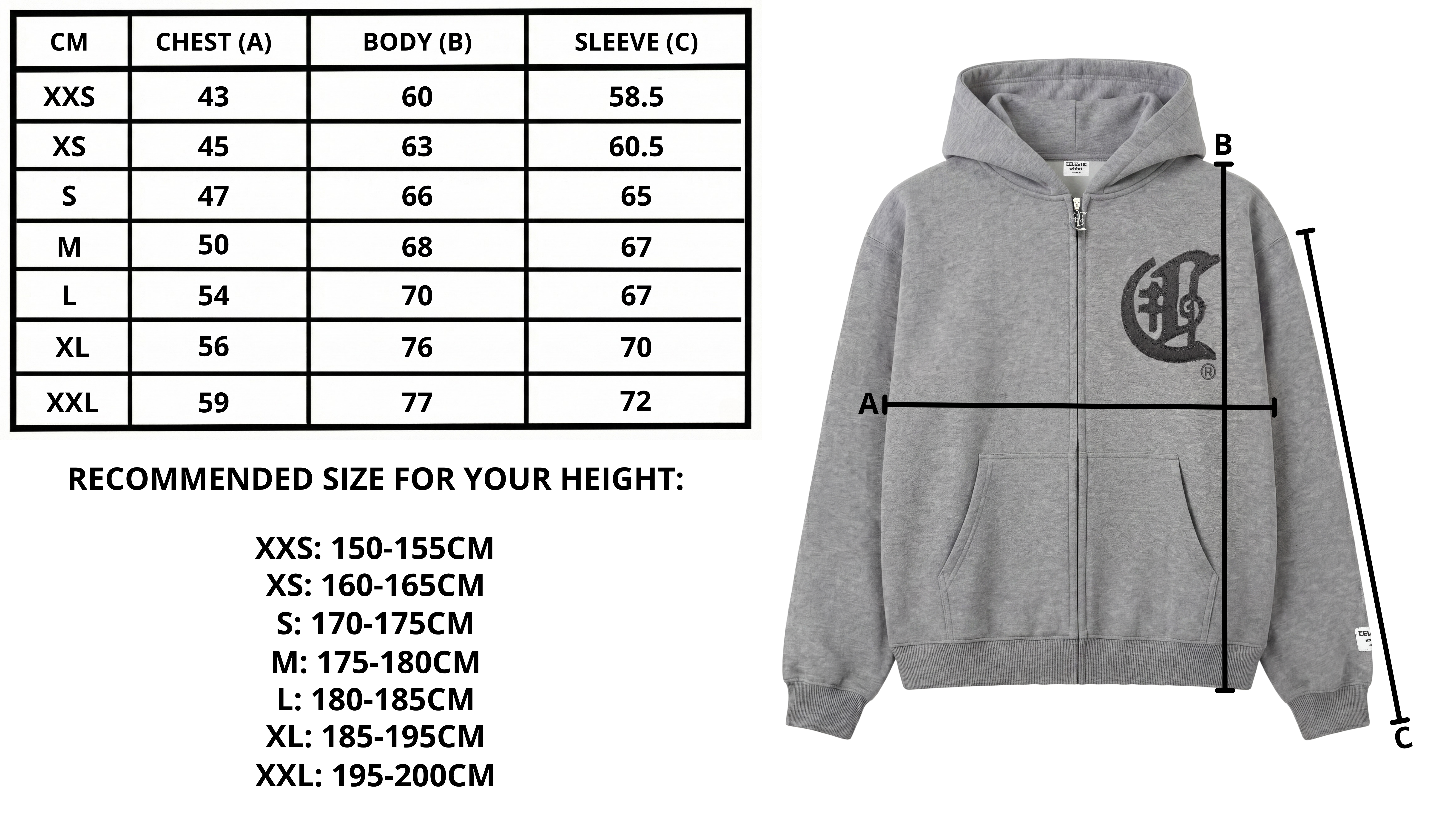 Size chart desktop