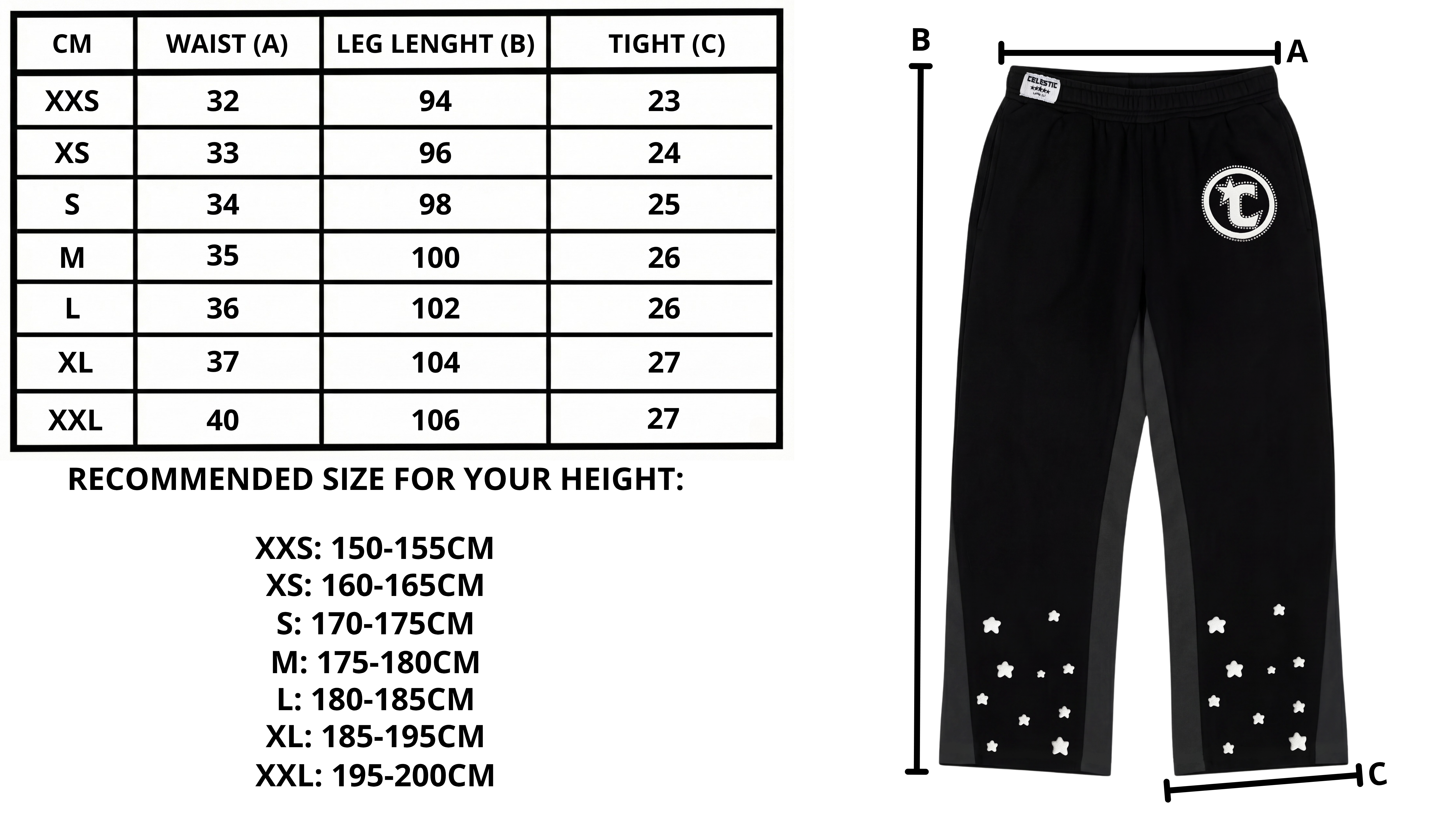 Size chart desktop