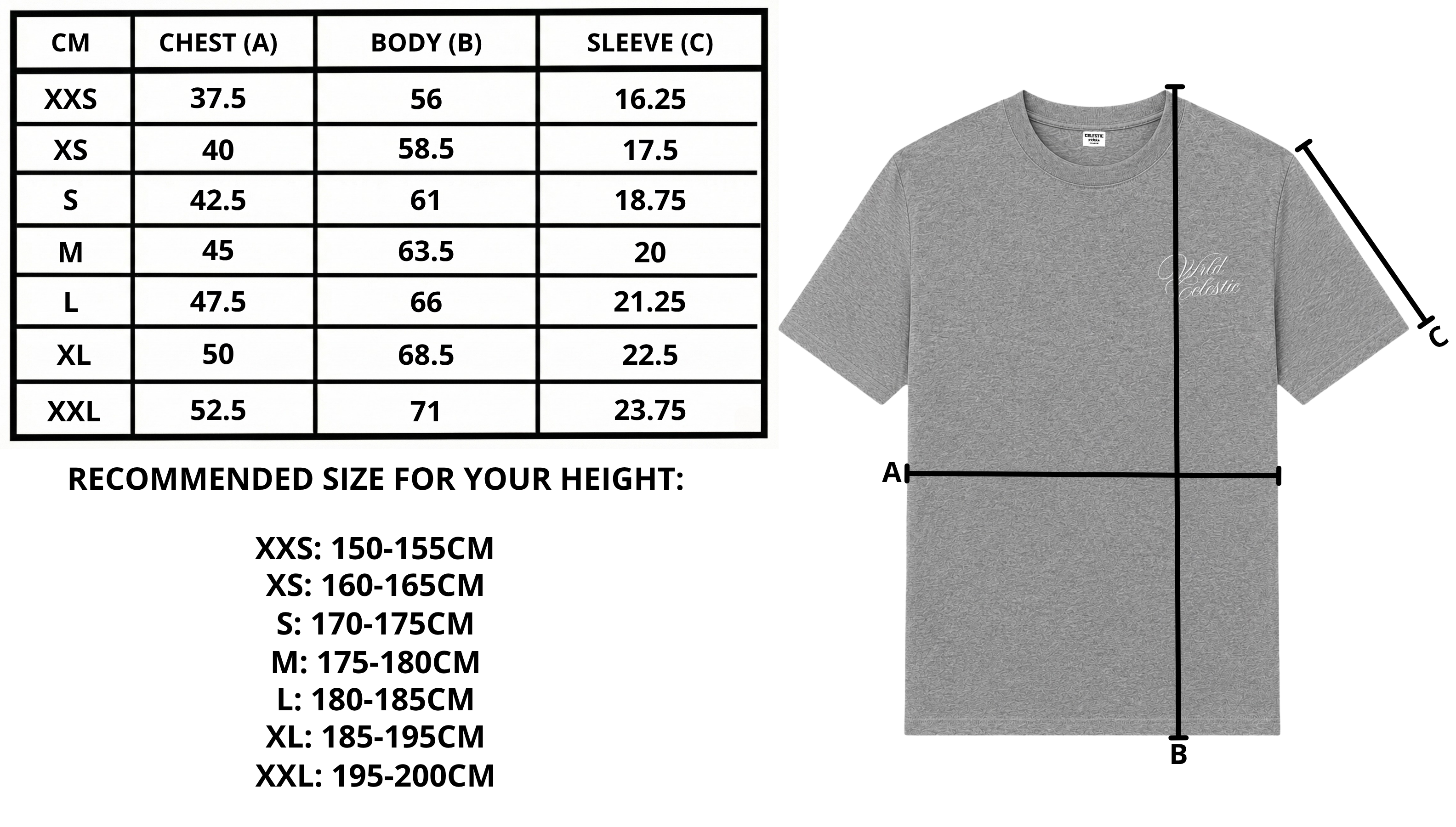 Size chart desktop