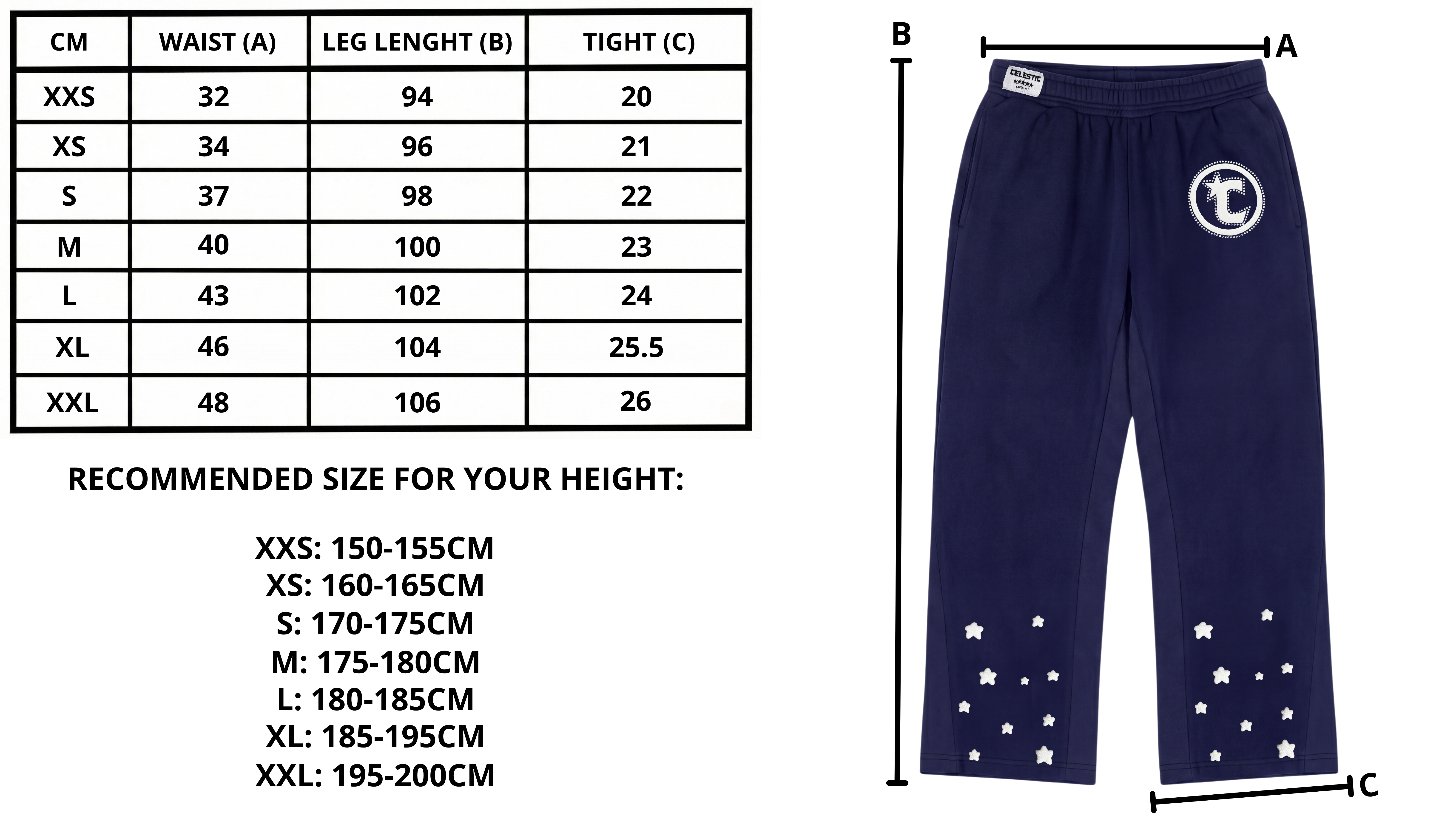 Size chart desktop