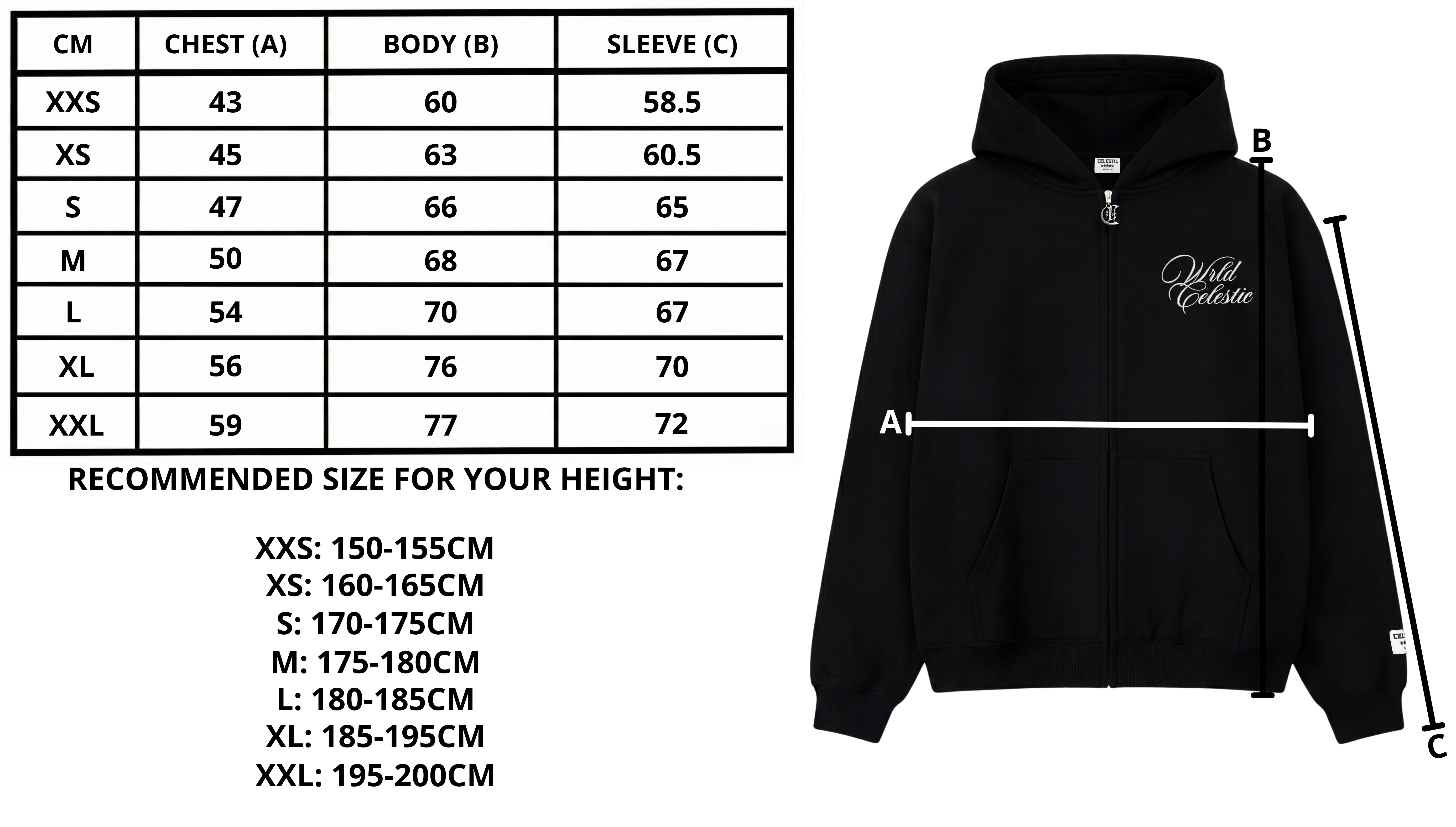 Size chart desktop