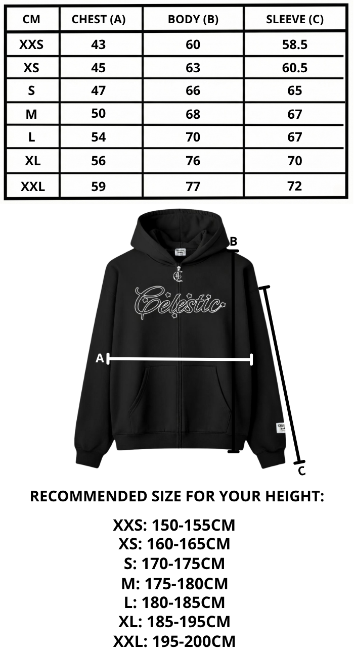 Size chart mobile