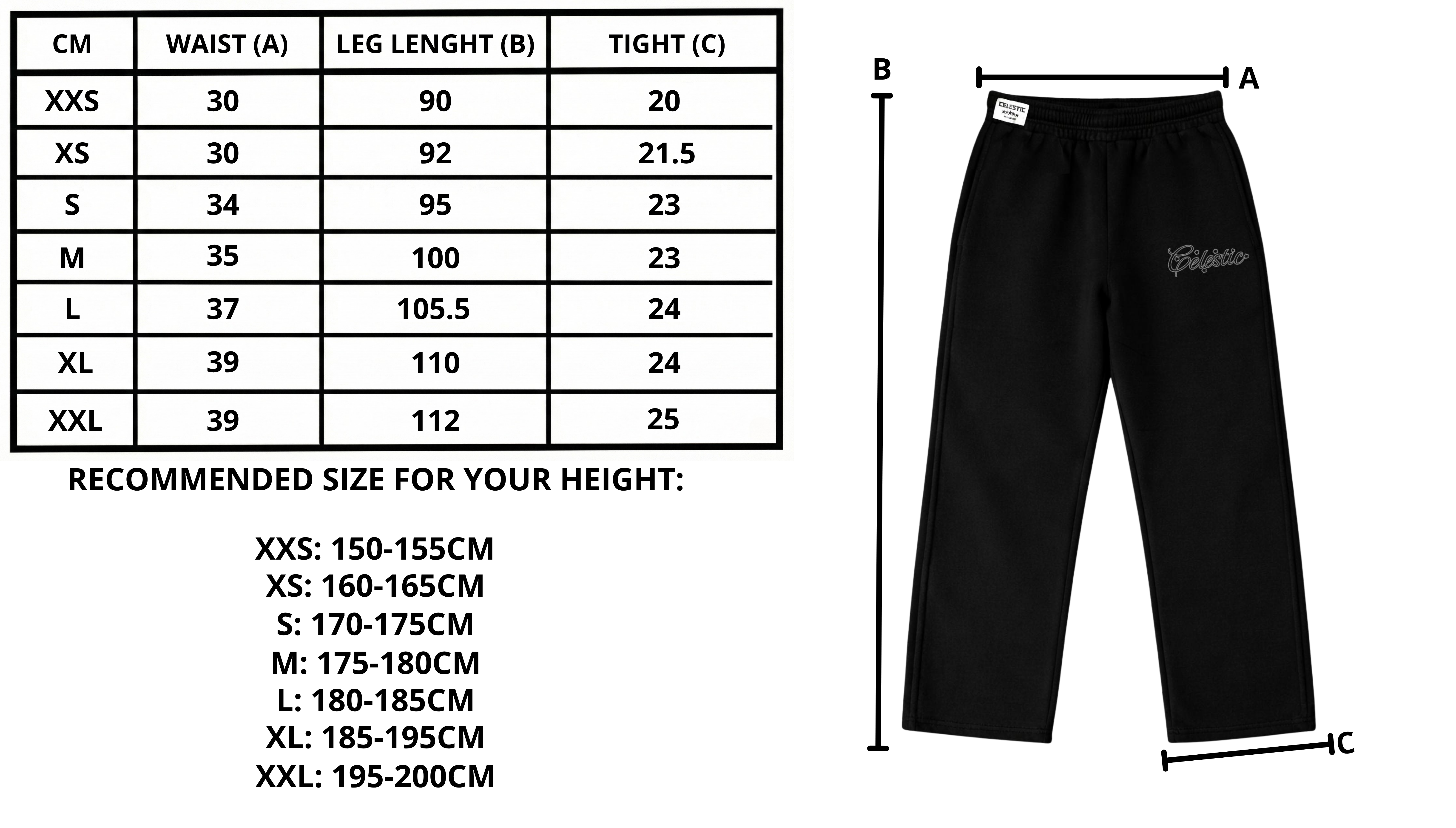 Size chart desktop
