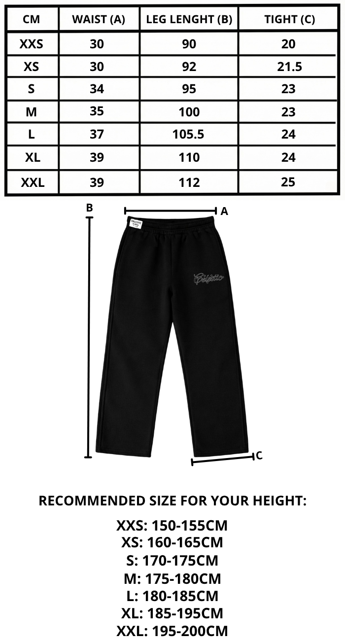Size chart mobile