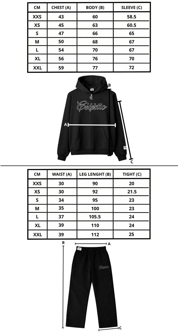 Size chart mobile