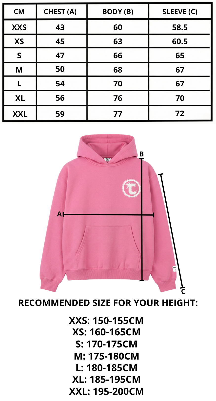 Size chart mobile