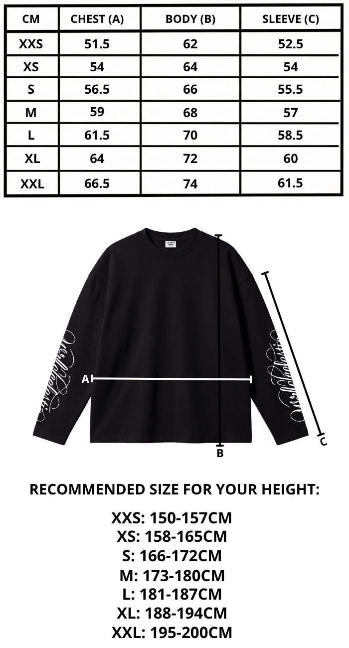 Size chart mobile