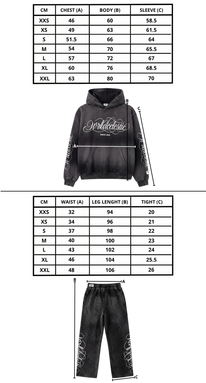 Size chart mobile