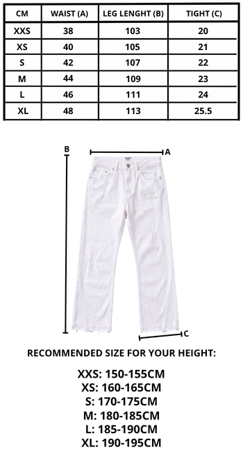 Size chart mobile