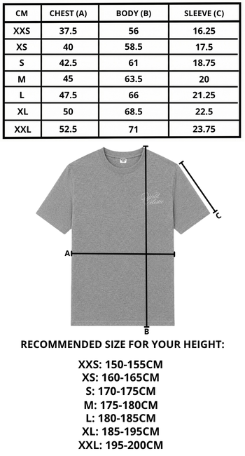 Size chart mobile