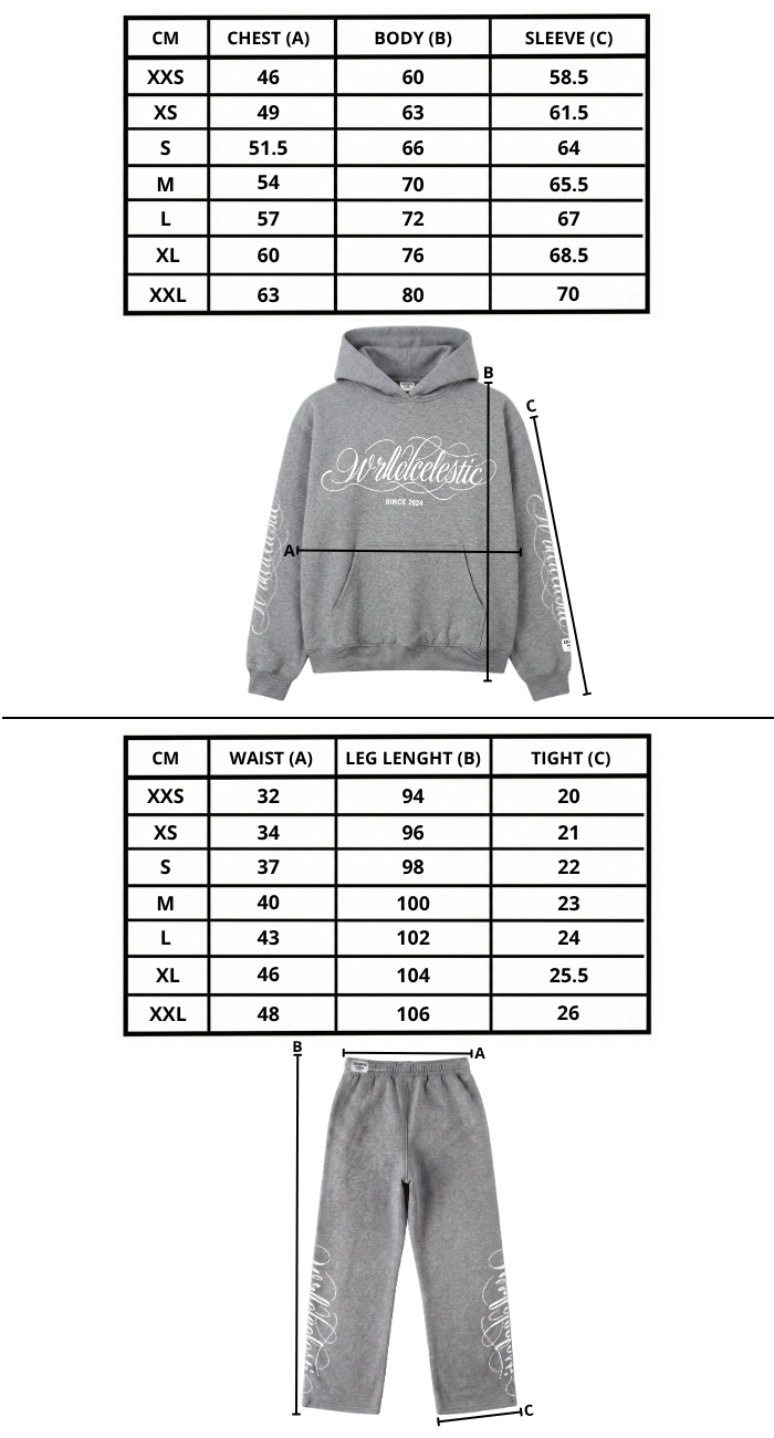 Size chart mobile