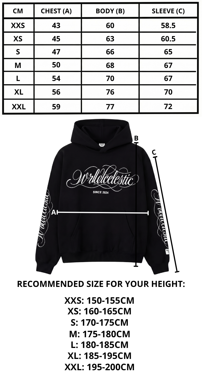 Size chart mobile