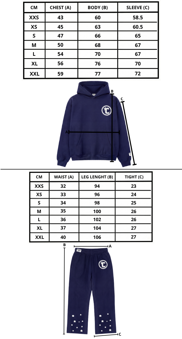 Size chart mobile