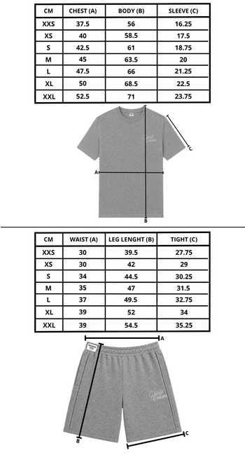 Size chart mobile