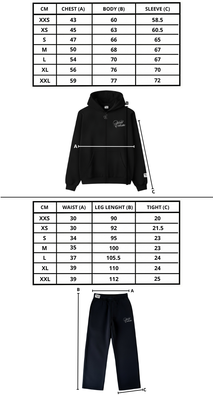 Size chart mobile
