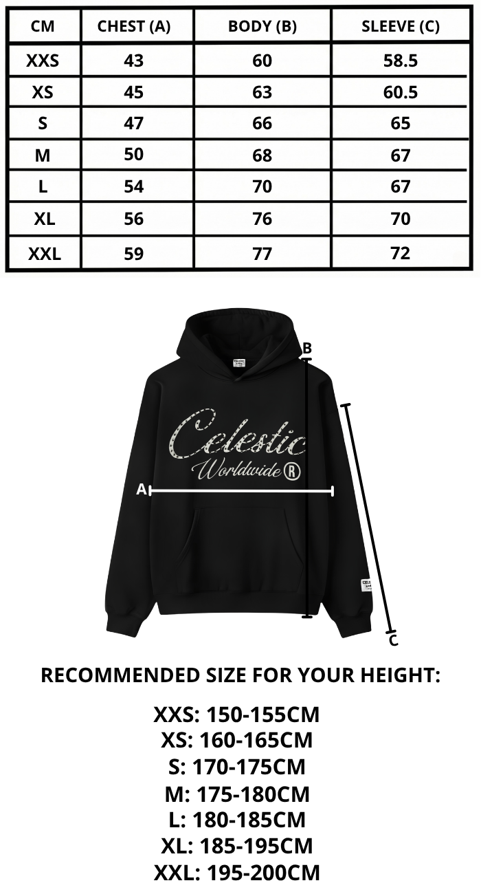 Size chart mobile