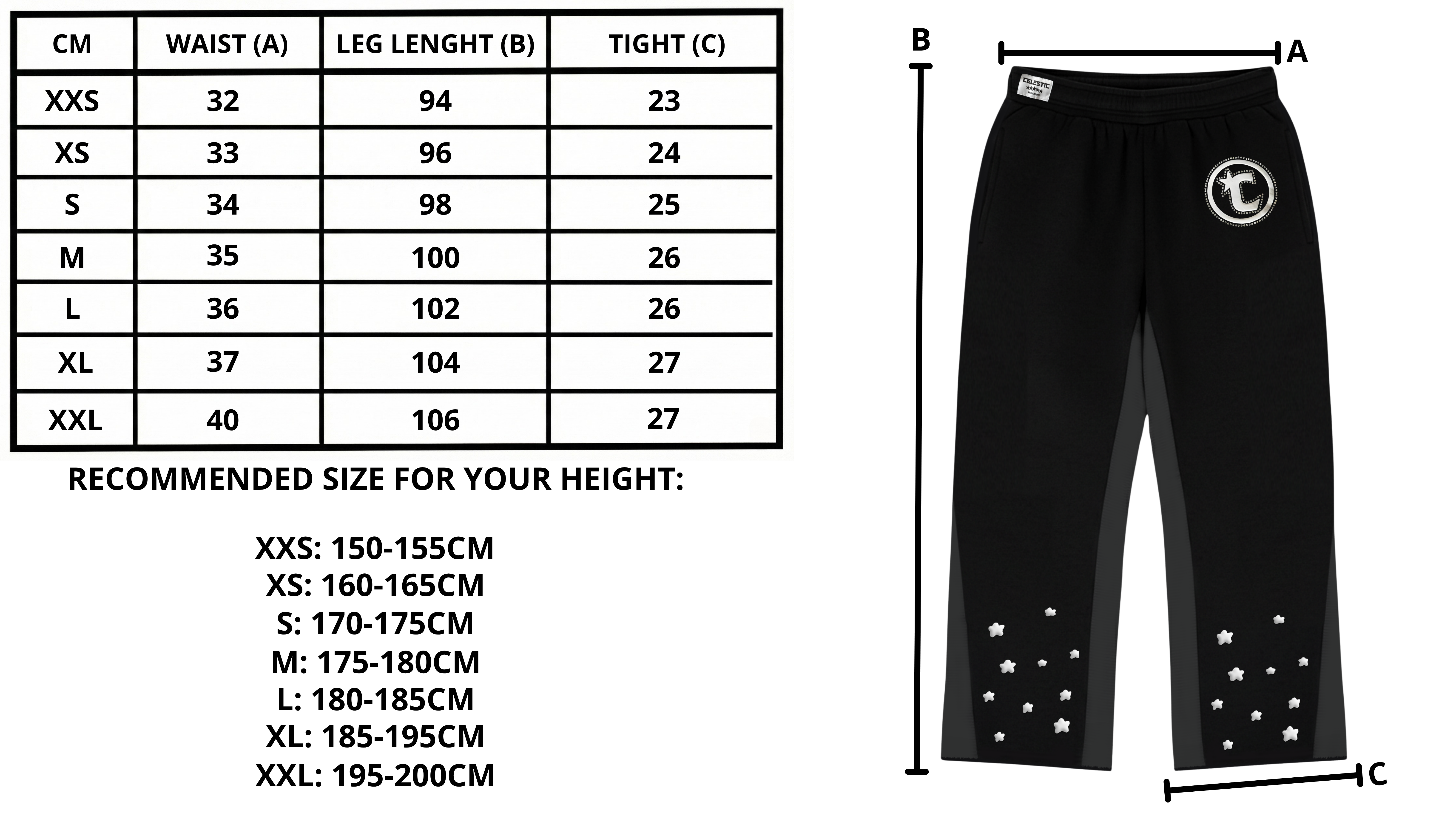 Size chart desktop