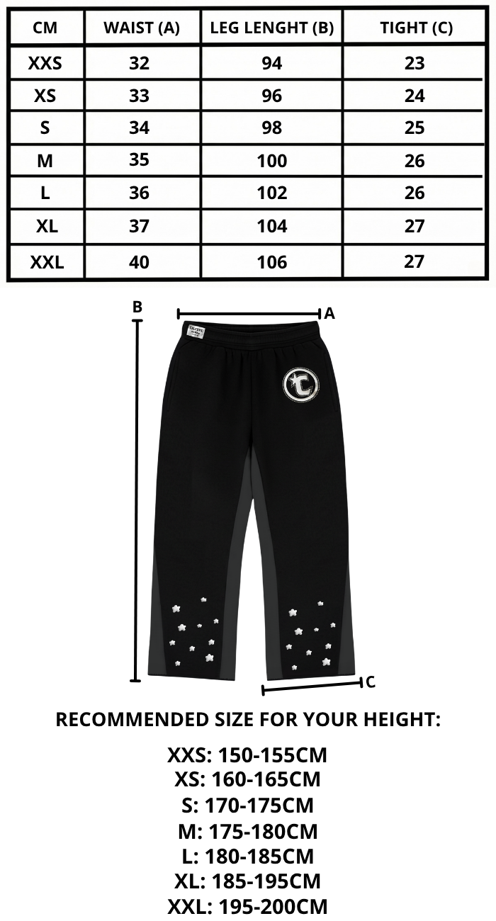 Size chart mobile