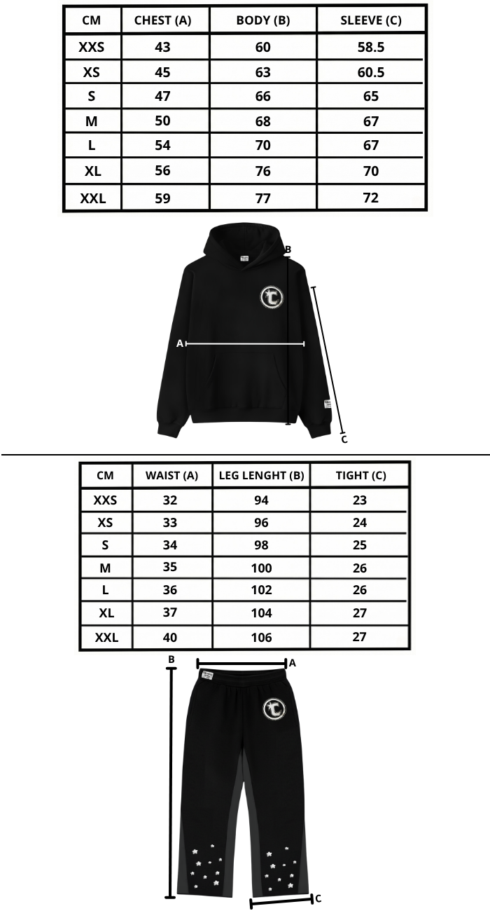 Size chart mobile