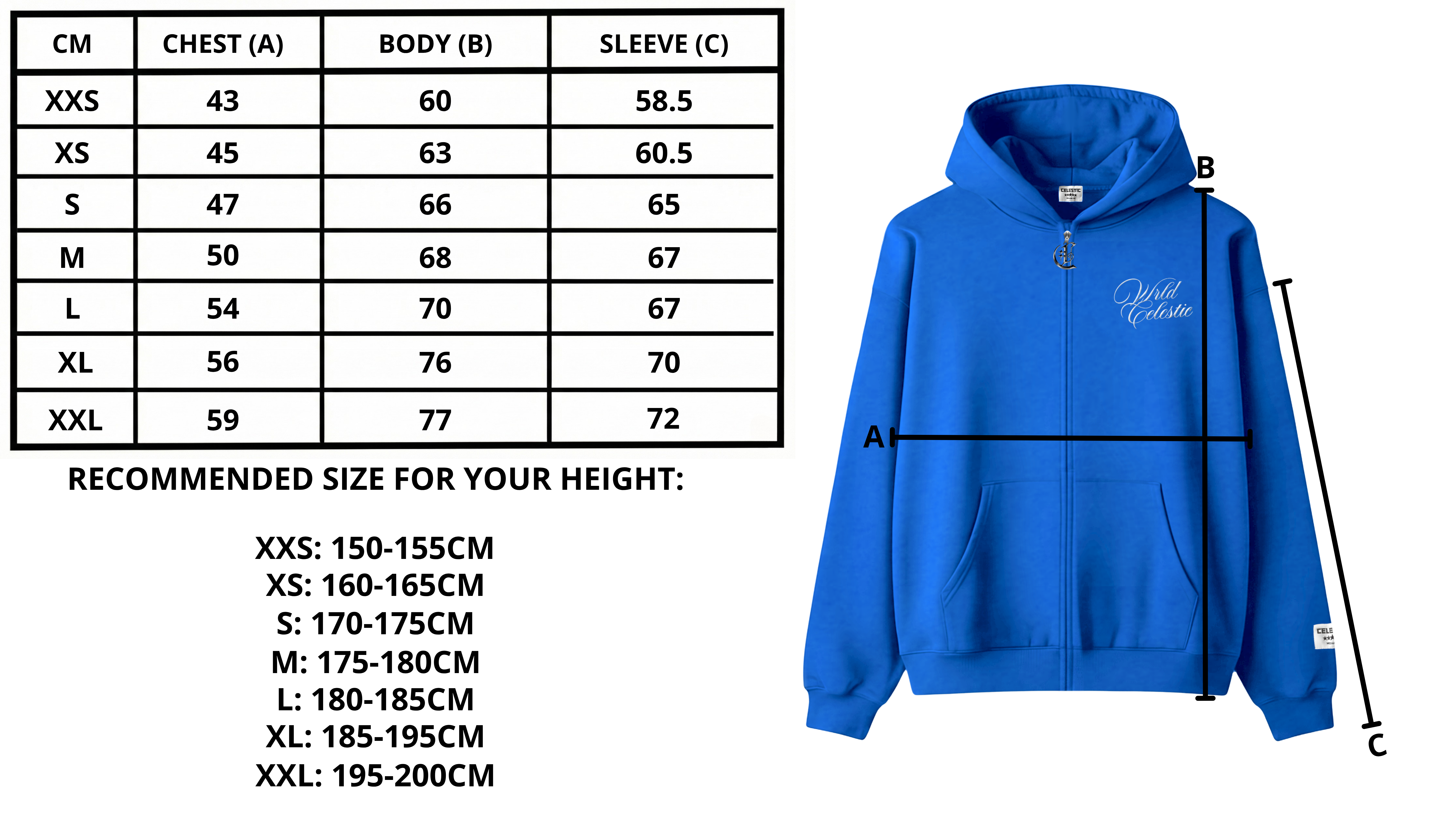 Size chart desktop