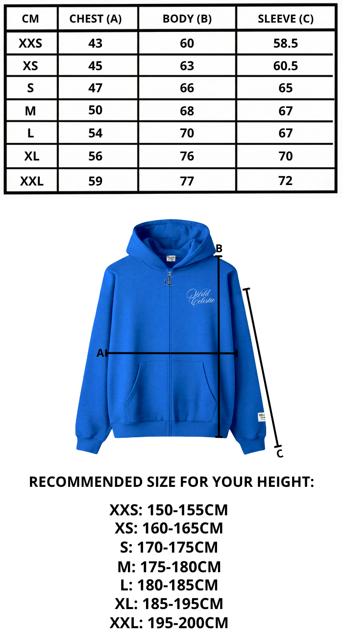 Size chart mobile