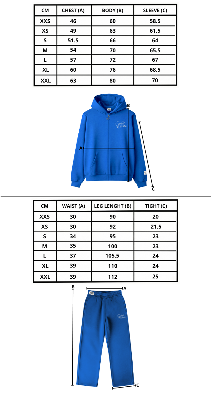 Size chart mobile