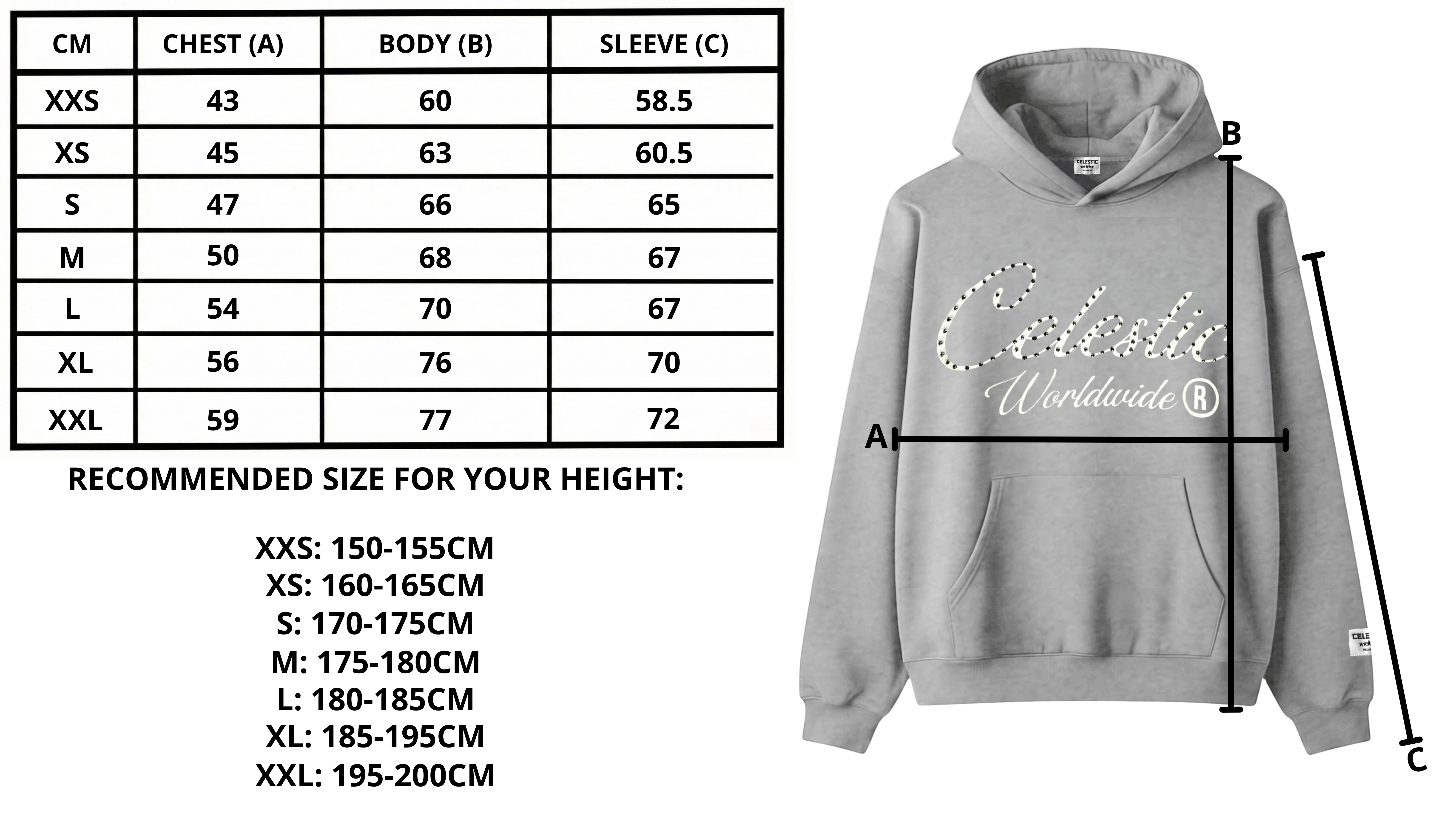 Size chart desktop