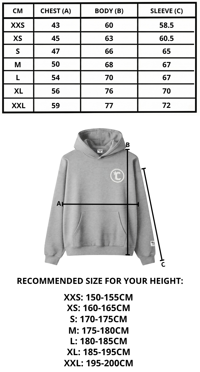 Size chart mobile