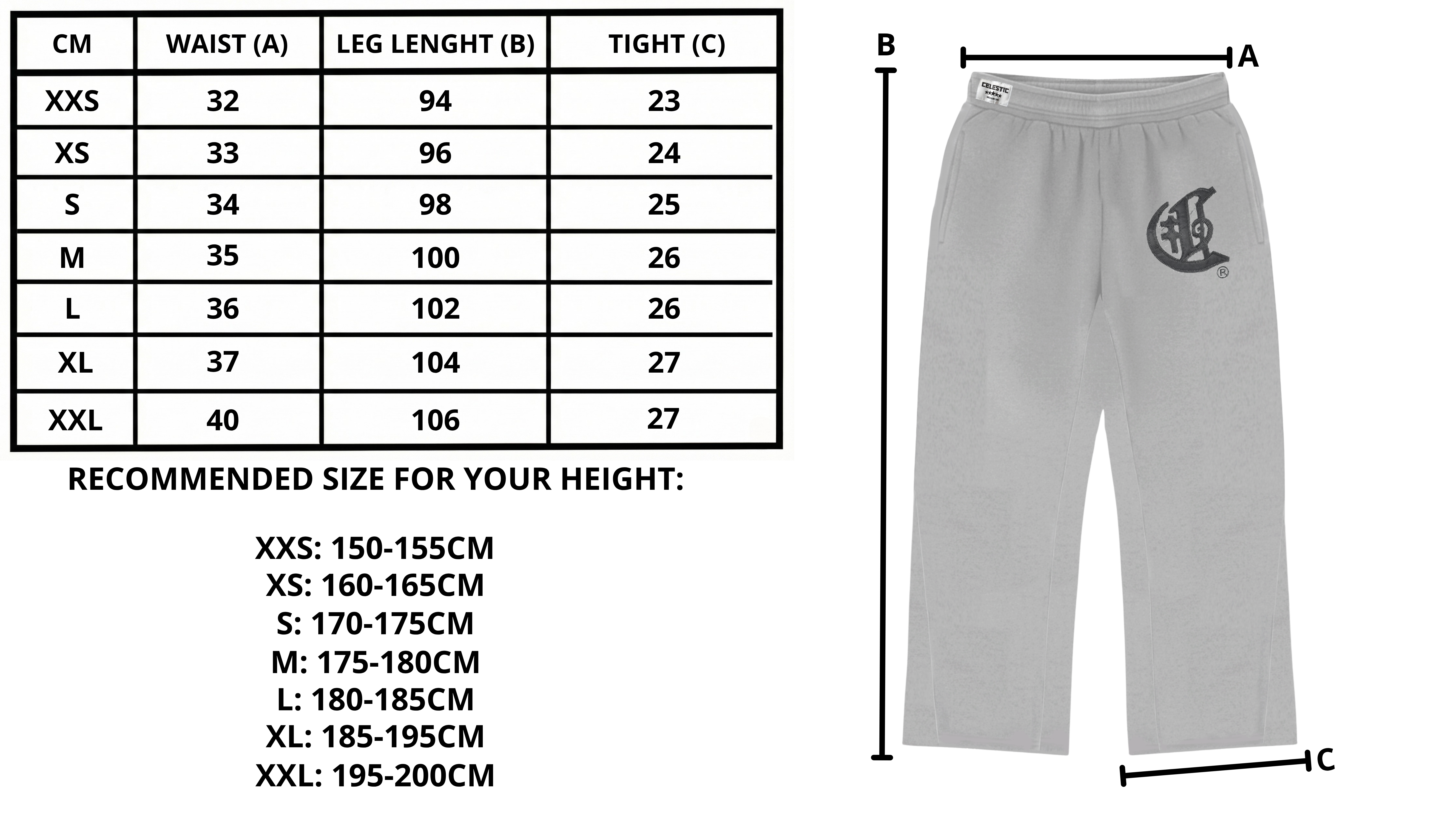 Size chart desktop