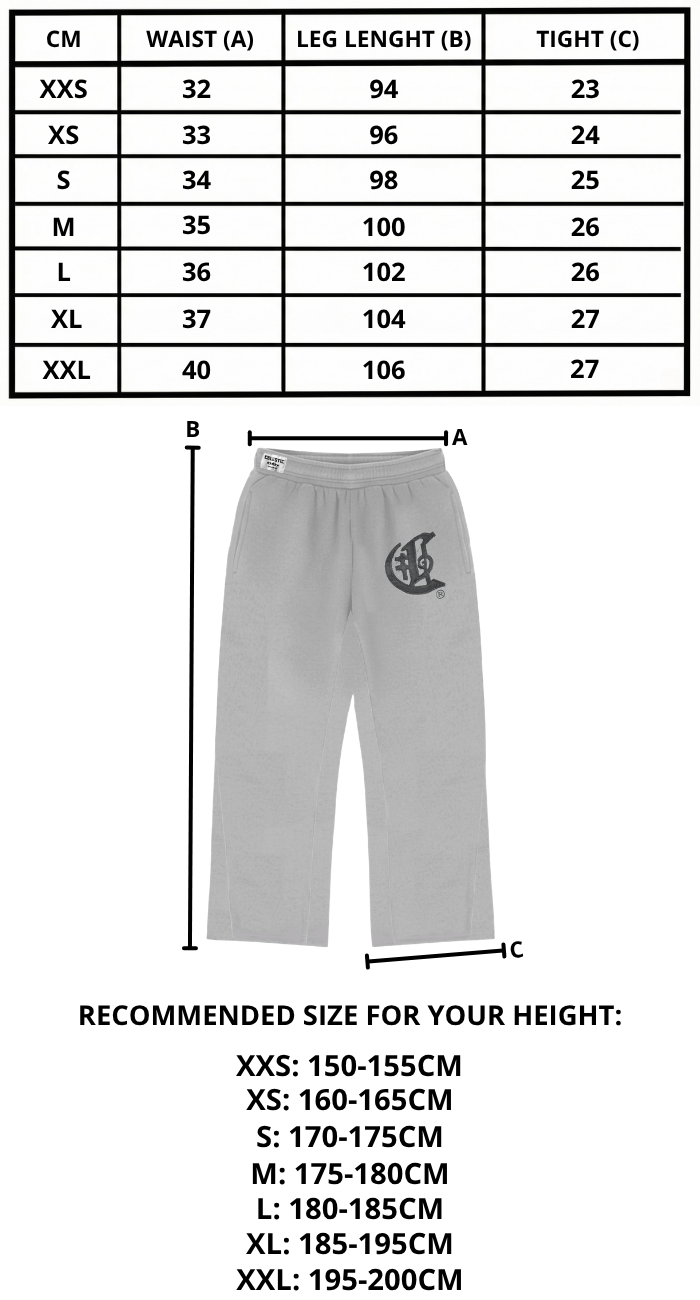 Size chart mobile
