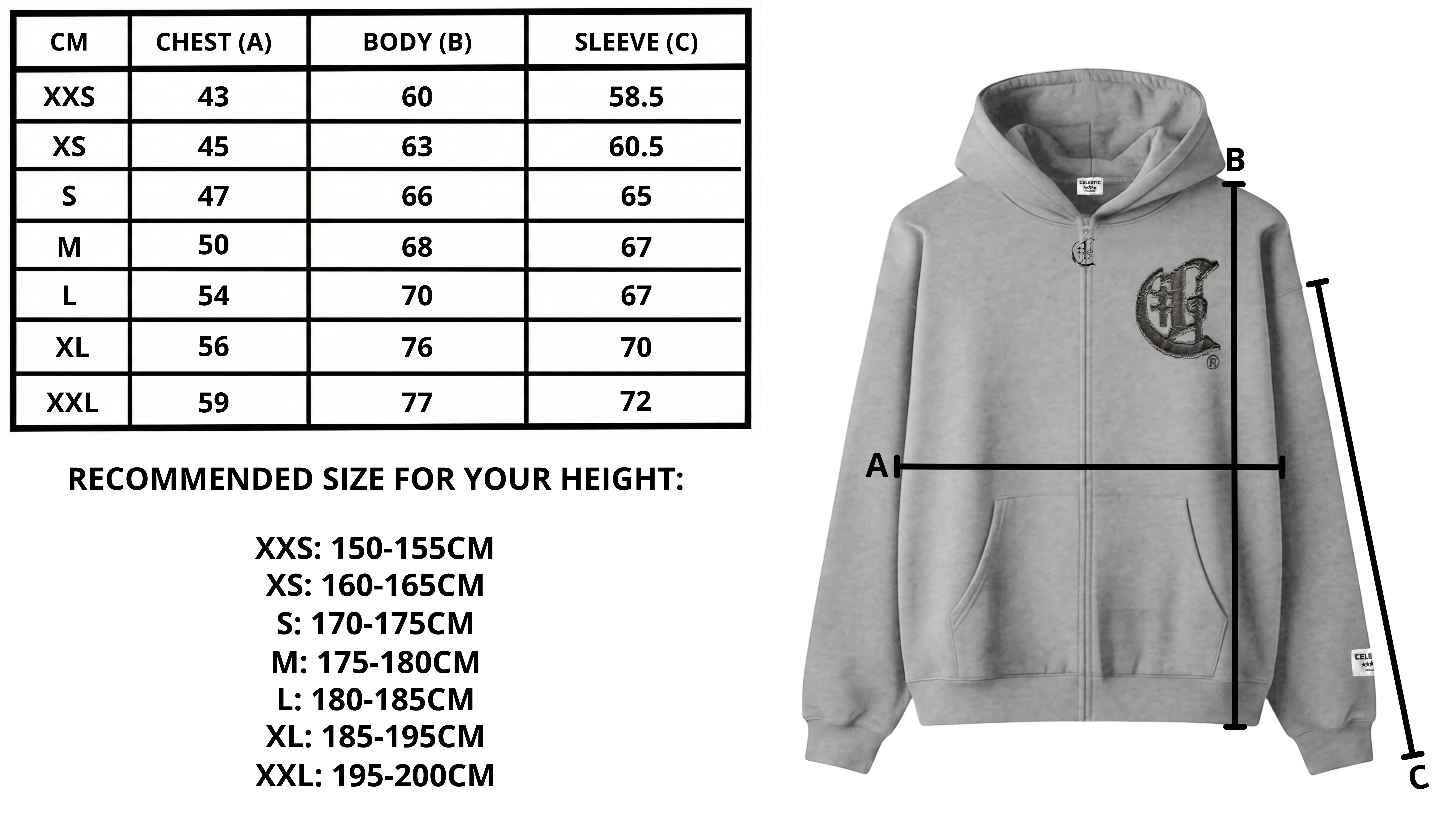 Size chart desktop