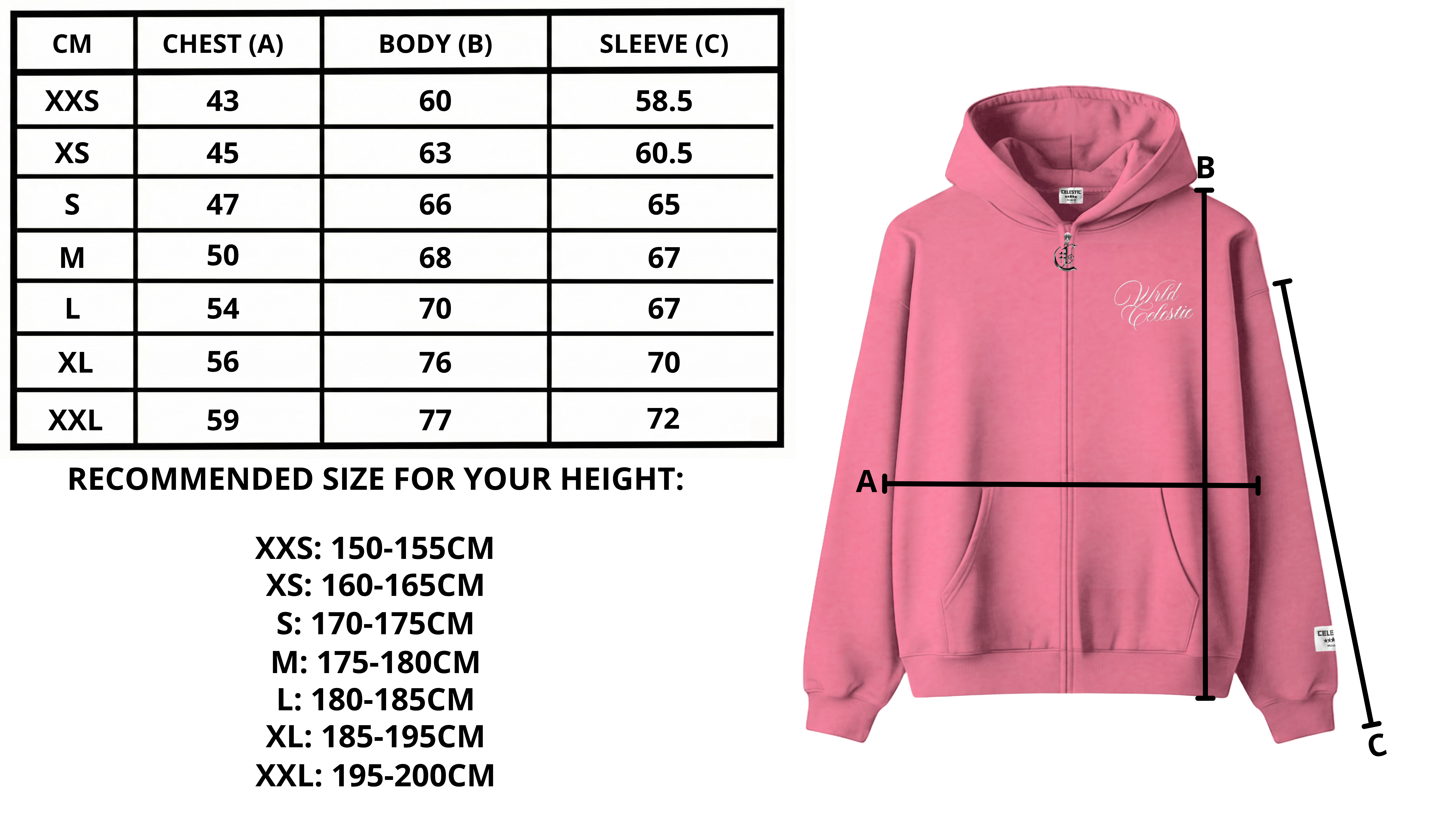 Size chart desktop