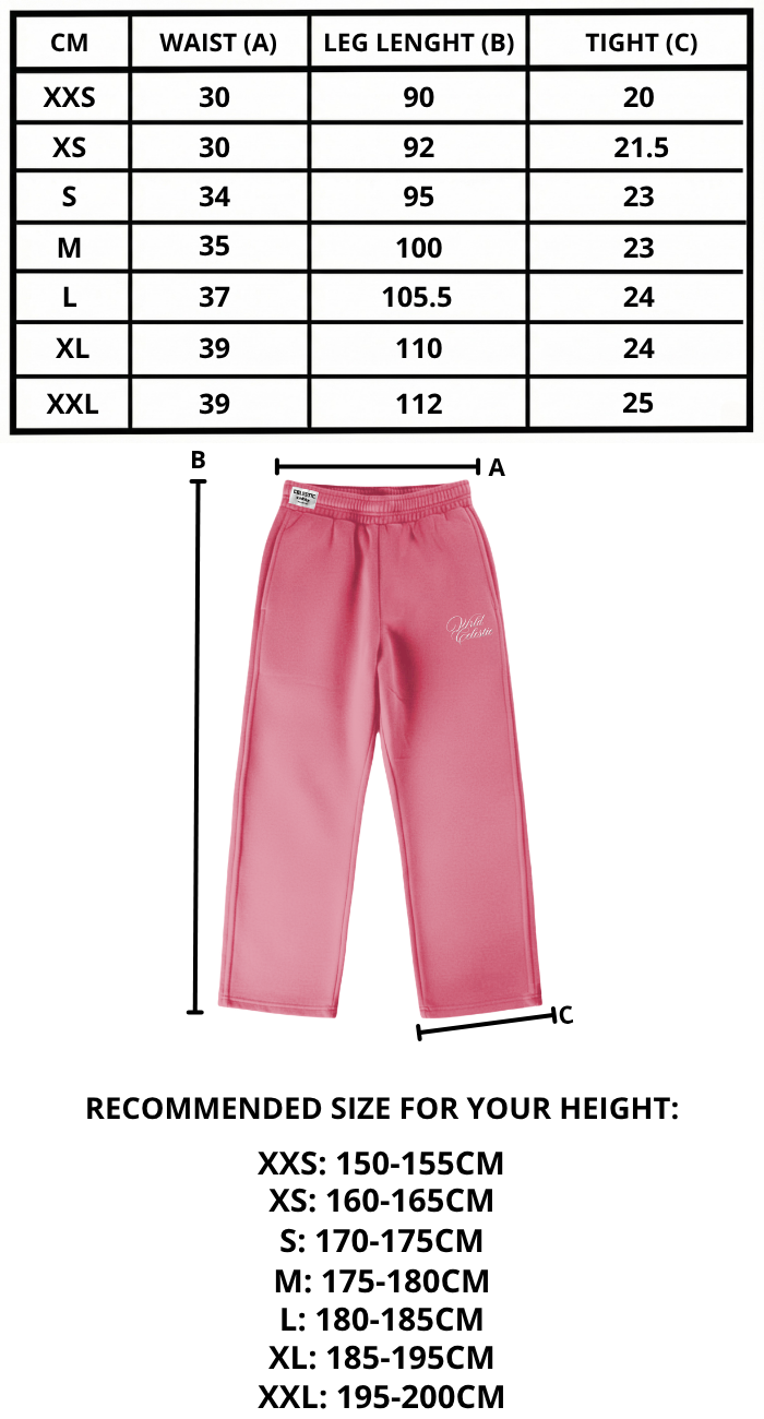 Size chart mobile