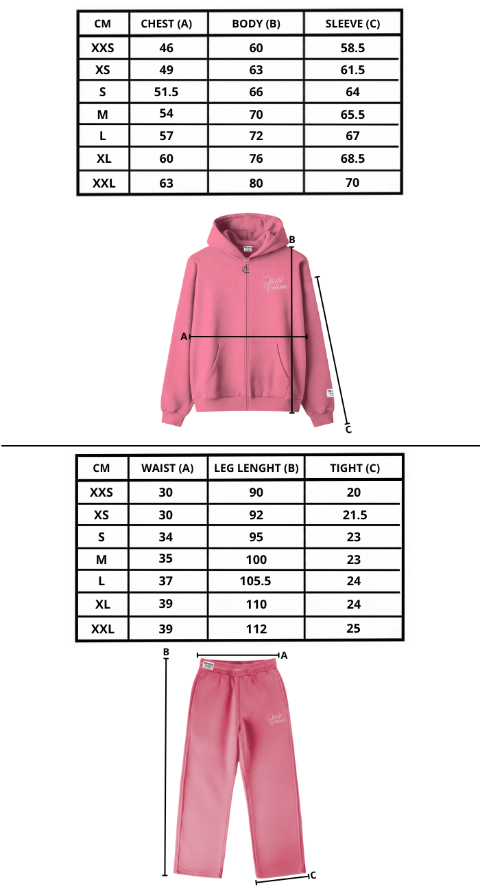 Size chart mobile